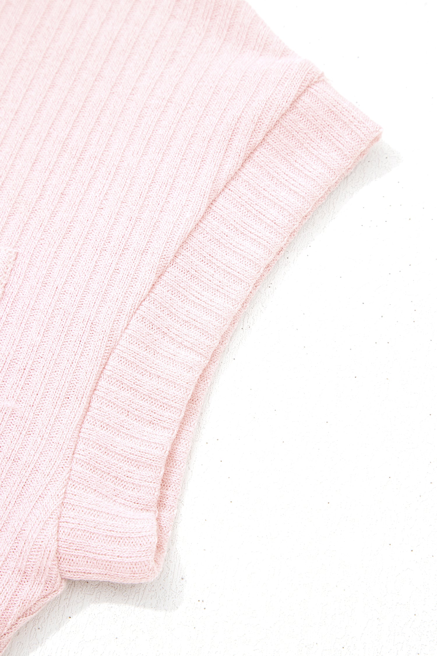 Light Pink Collared V Neck Ribbed Tee-Tops/Tops & Tees-[Adult]-[Female]-2022 Online Blue Zone Planet