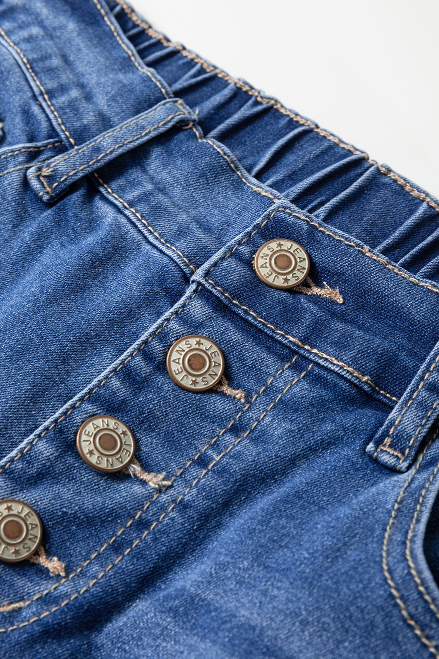 Blue 4 Buttons Front Tapered Casual Loose Fit Jeans-Bottoms/Jeans-[Adult]-[Female]-2022 Online Blue Zone Planet