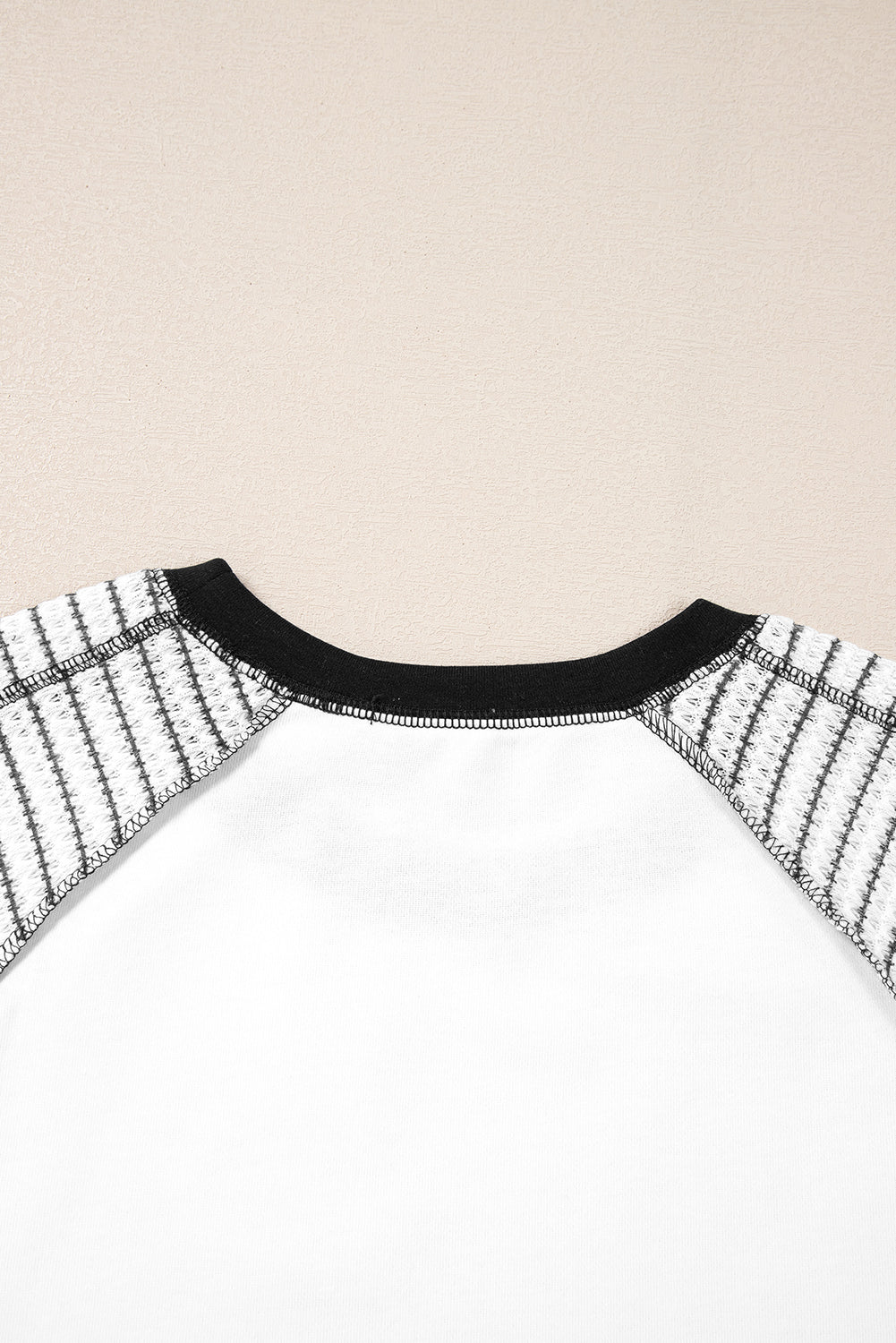 Black Striped Bracelet Sleeve Raglan Patchwork Top-Tops/Long Sleeve Tops-[Adult]-[Female]-2022 Online Blue Zone Planet