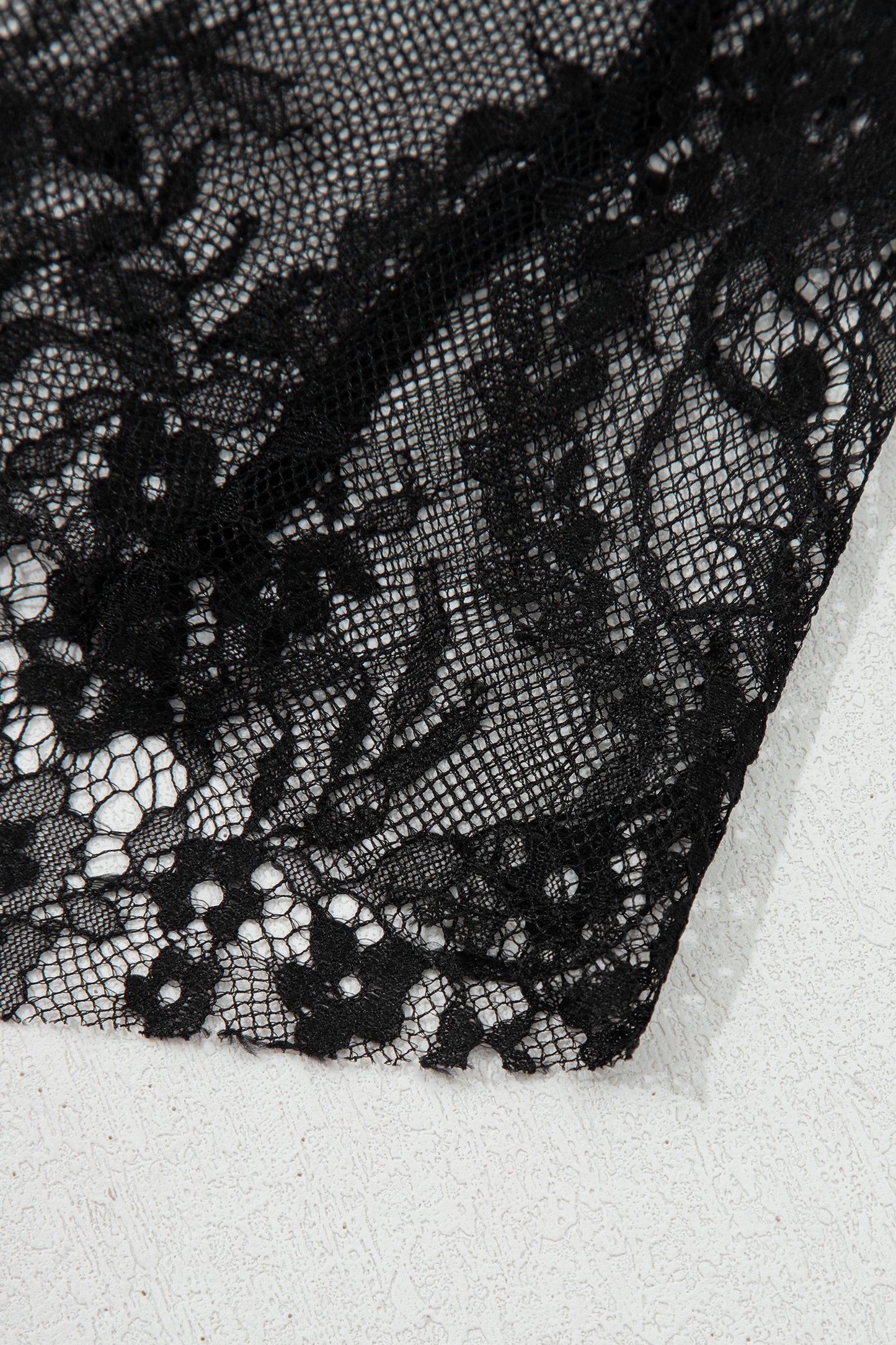 Black Asymmetric Polka Dot Print Sheer Lace Patchwork Maxi Skirt-Bottoms/Skirts & Petticoat-[Adult]-[Female]-2022 Online Blue Zone Planet