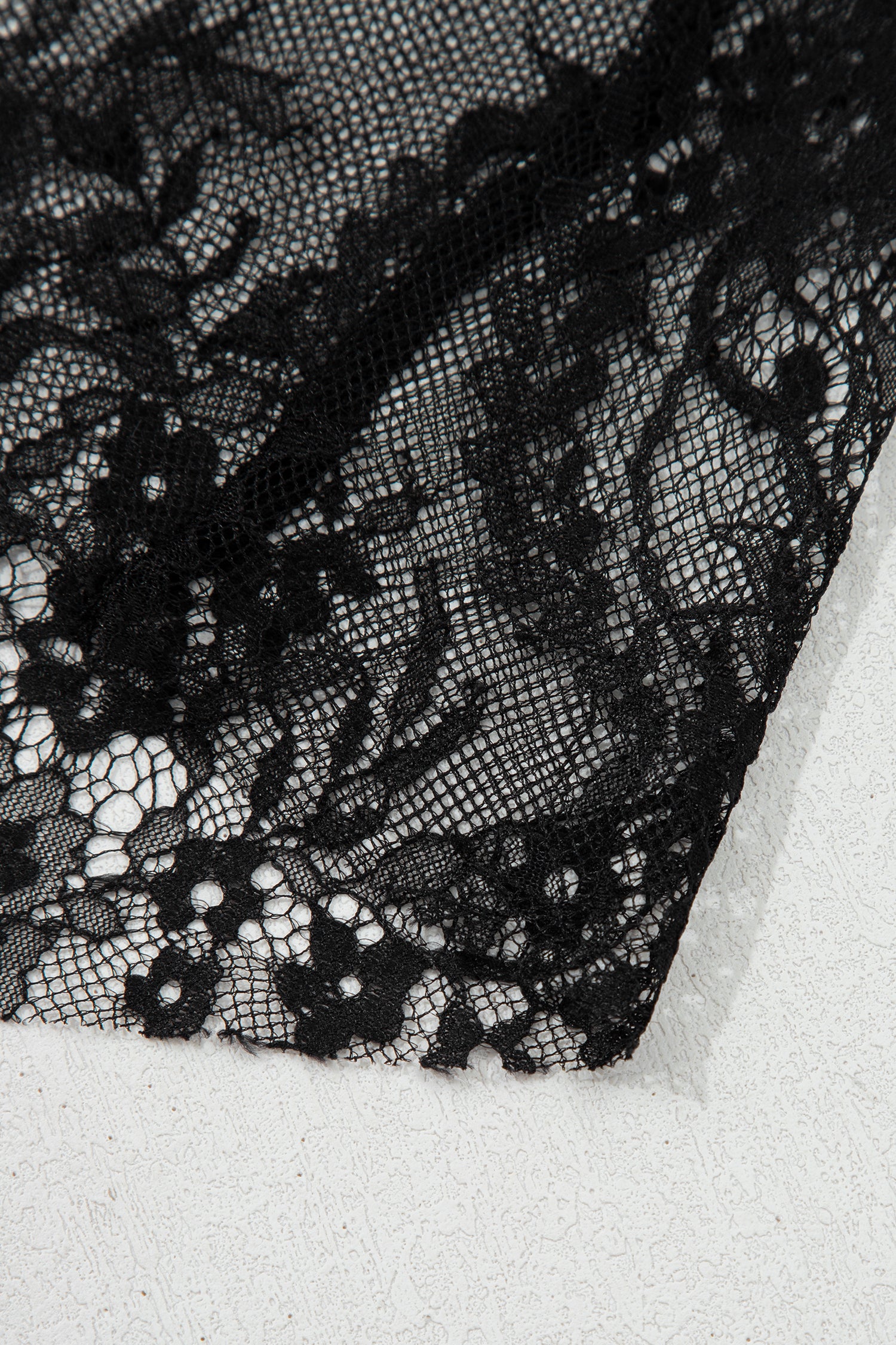 Black Asymmetric Polka Dot Print Sheer Lace Patchwork Maxi Skirt-Bottoms/Skirts & Petticoat-[Adult]-[Female]-2022 Online Blue Zone Planet