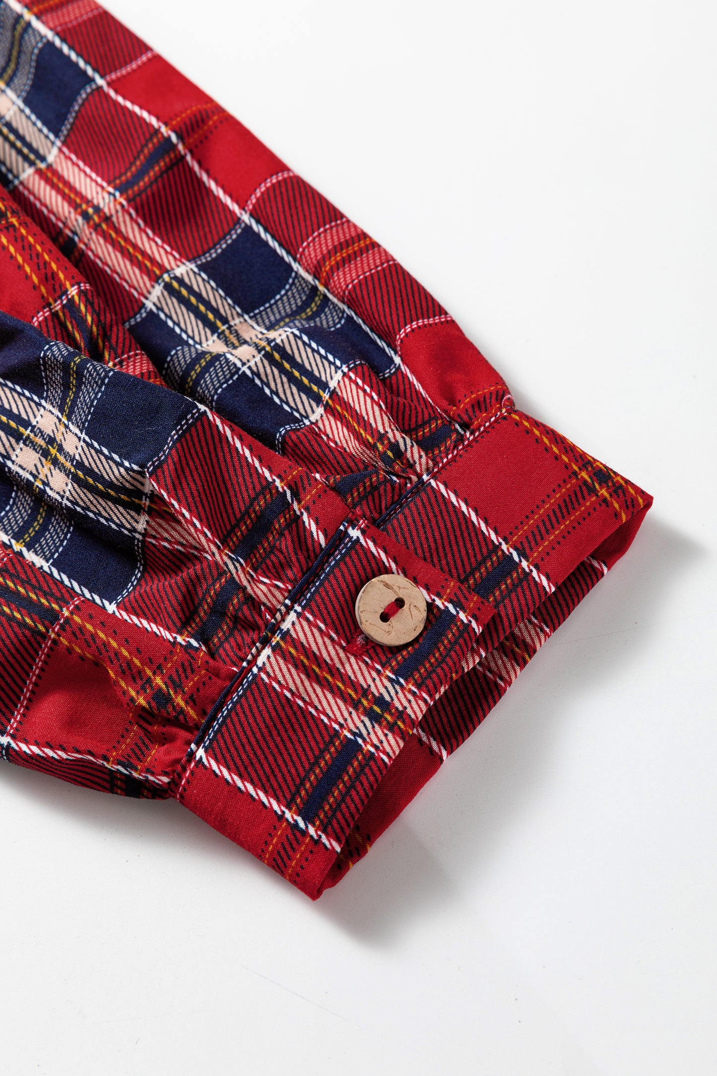 Red Plaid Print Frilly Collar Long Sleeve Shift Mini Dress-TOPS / DRESSES-[Adult]-[Female]-2022 Online Blue Zone Planet