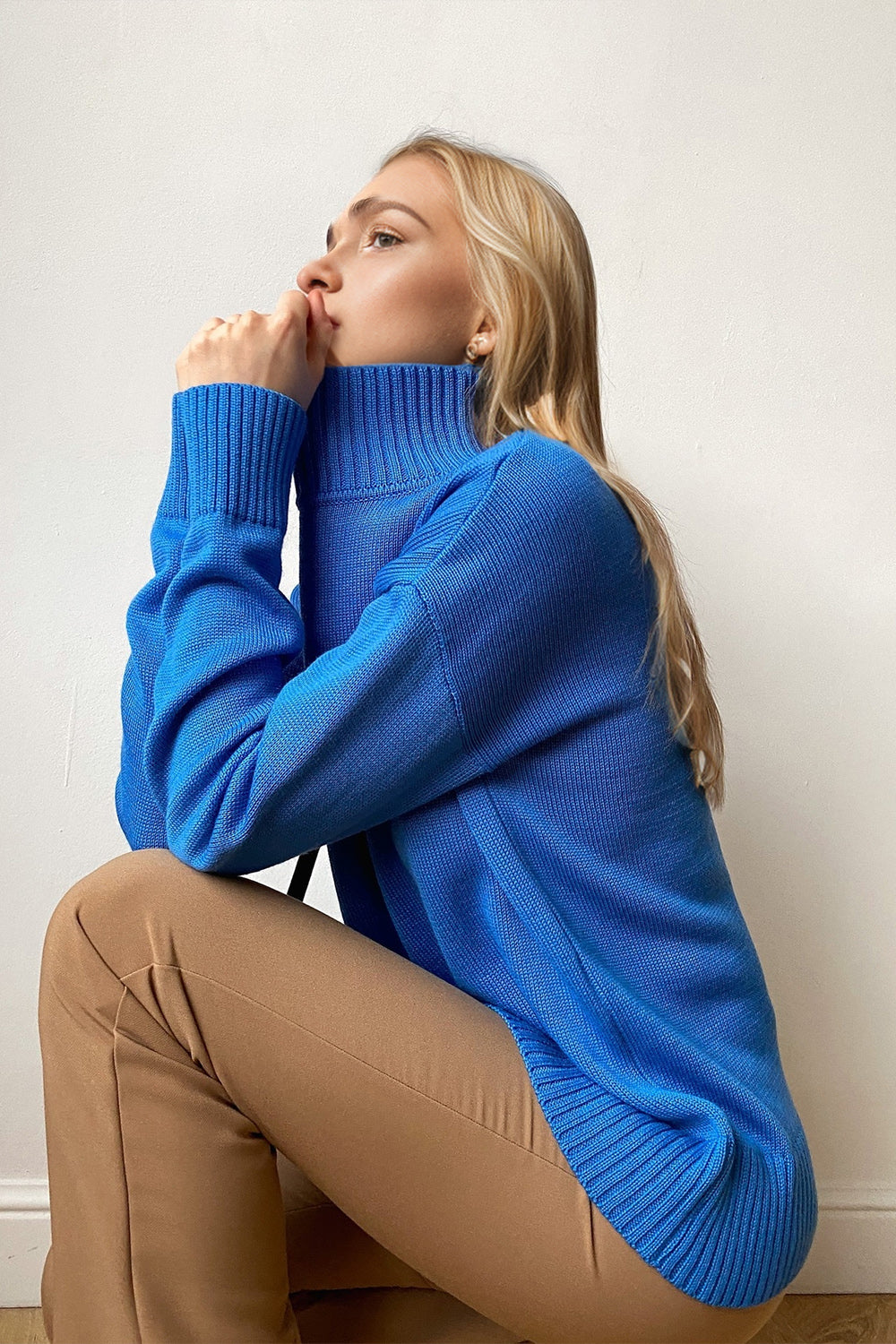 Basic Bae Turtleneck Dropped Shoulder Long Sleeve Sweater-TOPS / DRESSES-[Adult]-[Female]-2022 Online Blue Zone Planet