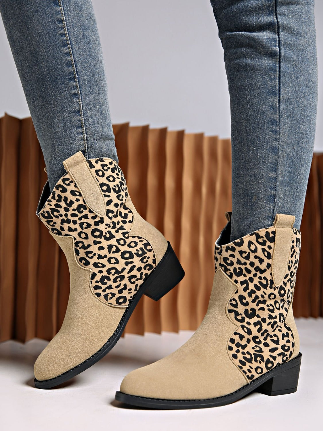 Leopard Suede Block Heel Boots-BOOTS-[Adult]-[Female]-2022 Online Blue Zone Planet