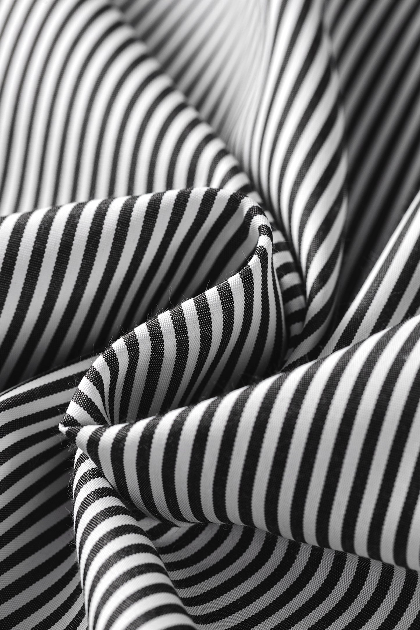 Black Stripe Striped Ruffle Sleeve Short Sleeve Round Neck Casual Shift Blouse-Tops/Blouses & Shirts-[Adult]-[Female]-2022 Online Blue Zone Planet