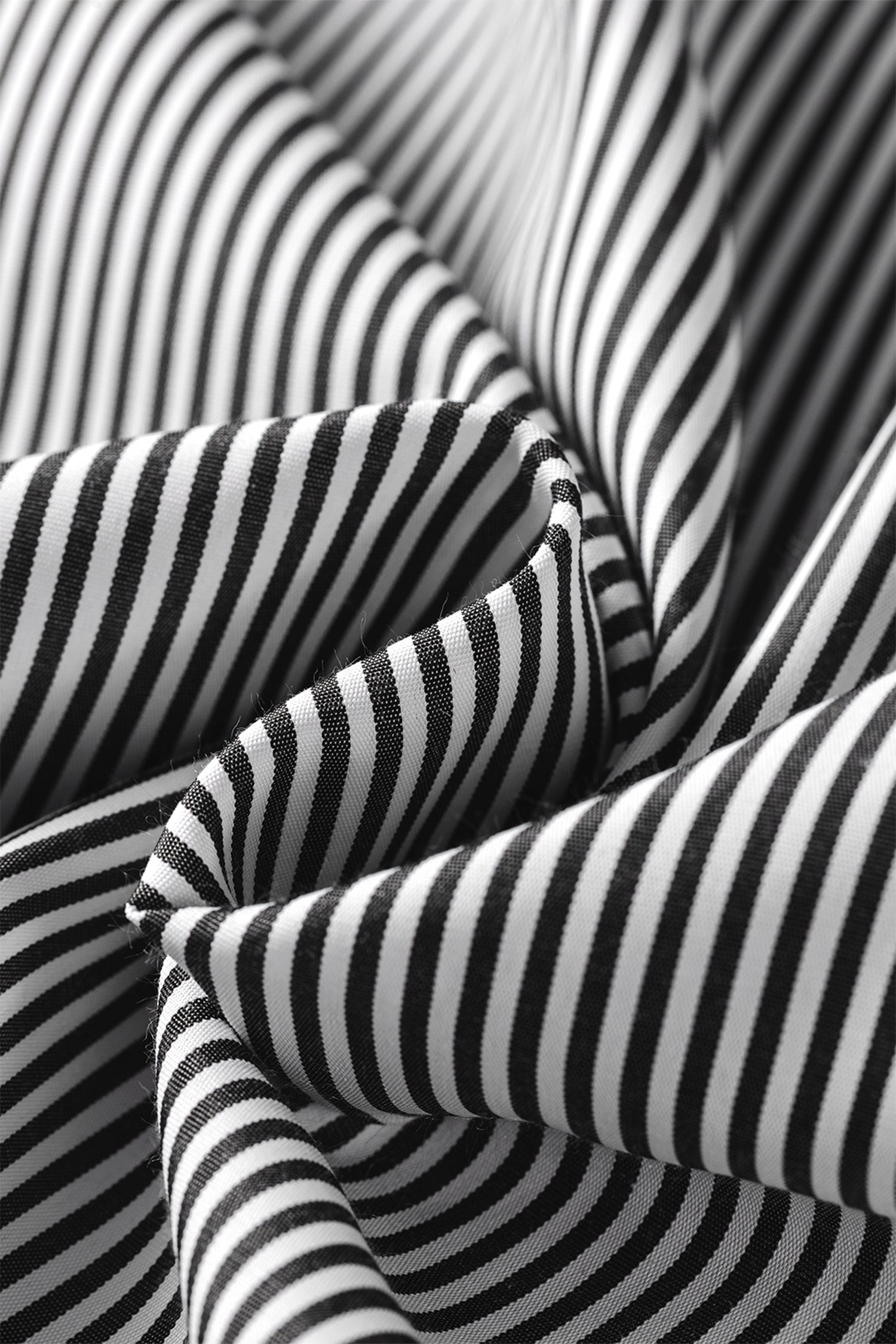 Black Stripe Striped Ruffle Sleeve Short Sleeve Round Neck Casual Shift Blouse-Tops/Blouses & Shirts-[Adult]-[Female]-2022 Online Blue Zone Planet