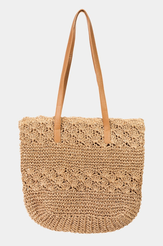 Fame Straw Braided Tote Bag-HANDBAGS-[Adult]-[Female]-KA-One Size-2022 Online Blue Zone Planet