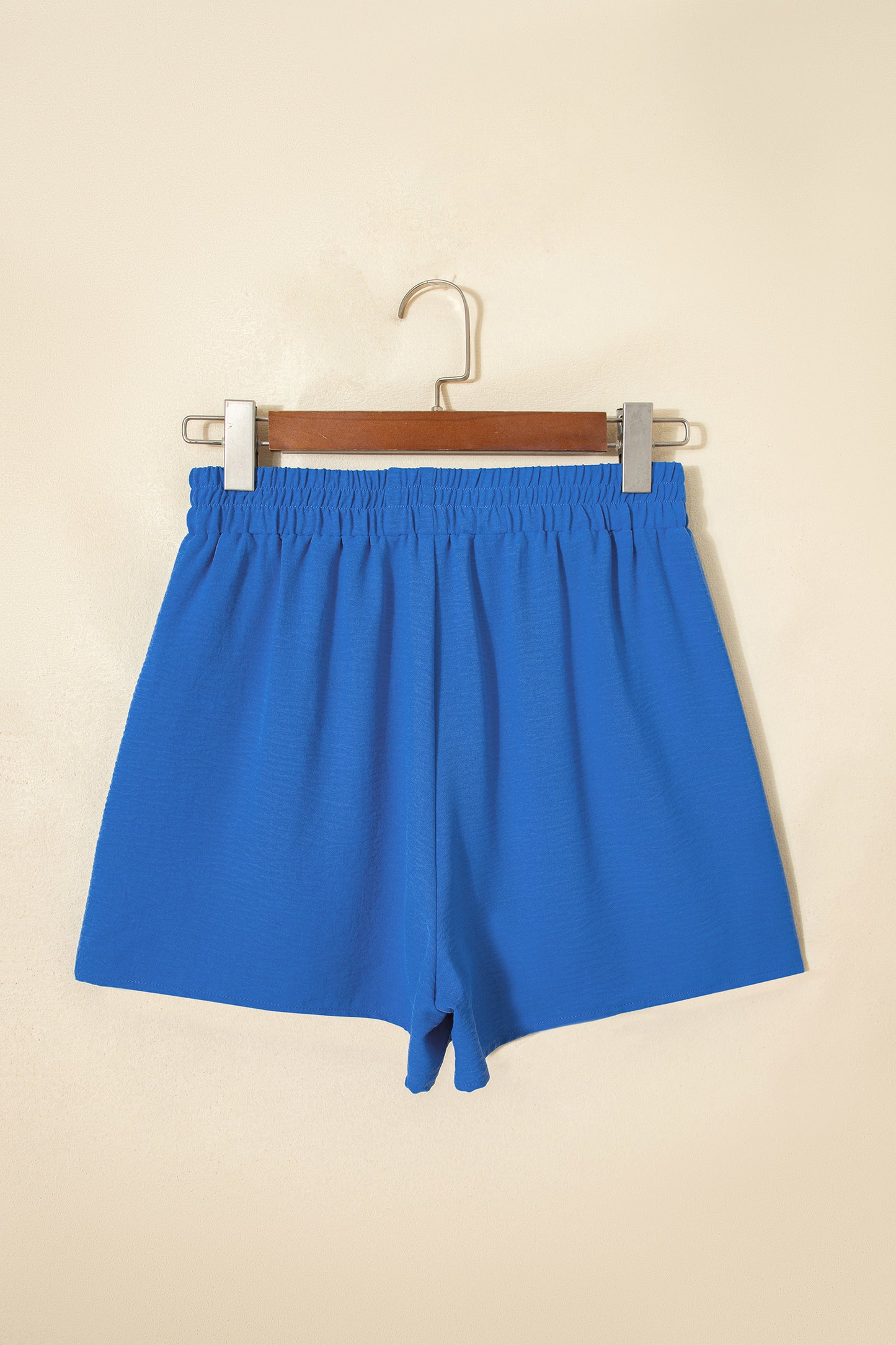 Sky Blue Solid Color Elastic Waist Casual Skort-Bottoms/Casual Shorts-[Adult]-[Female]-2022 Online Blue Zone Planet