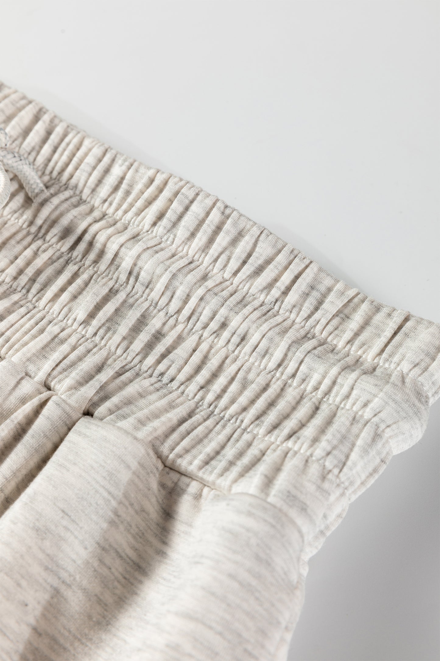 Light Grey Long Sleeve High Neck Slim Top Smocked Waist Central Seam Pants Set-Two Piece Sets/Pant Sets-[Adult]-[Female]-2022 Online Blue Zone Planet