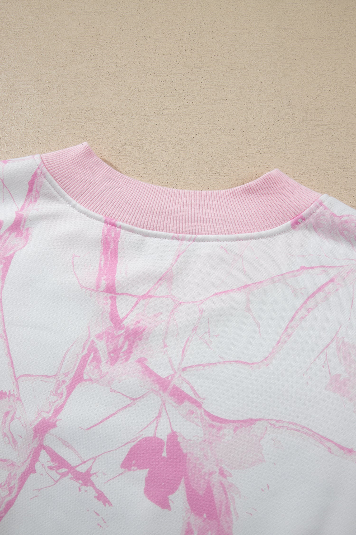 Pink Abstract Plant Print Long Sleeve V Neck Pant Set-Two Piece Sets/Pant Sets-[Adult]-[Female]-2022 Online Blue Zone Planet