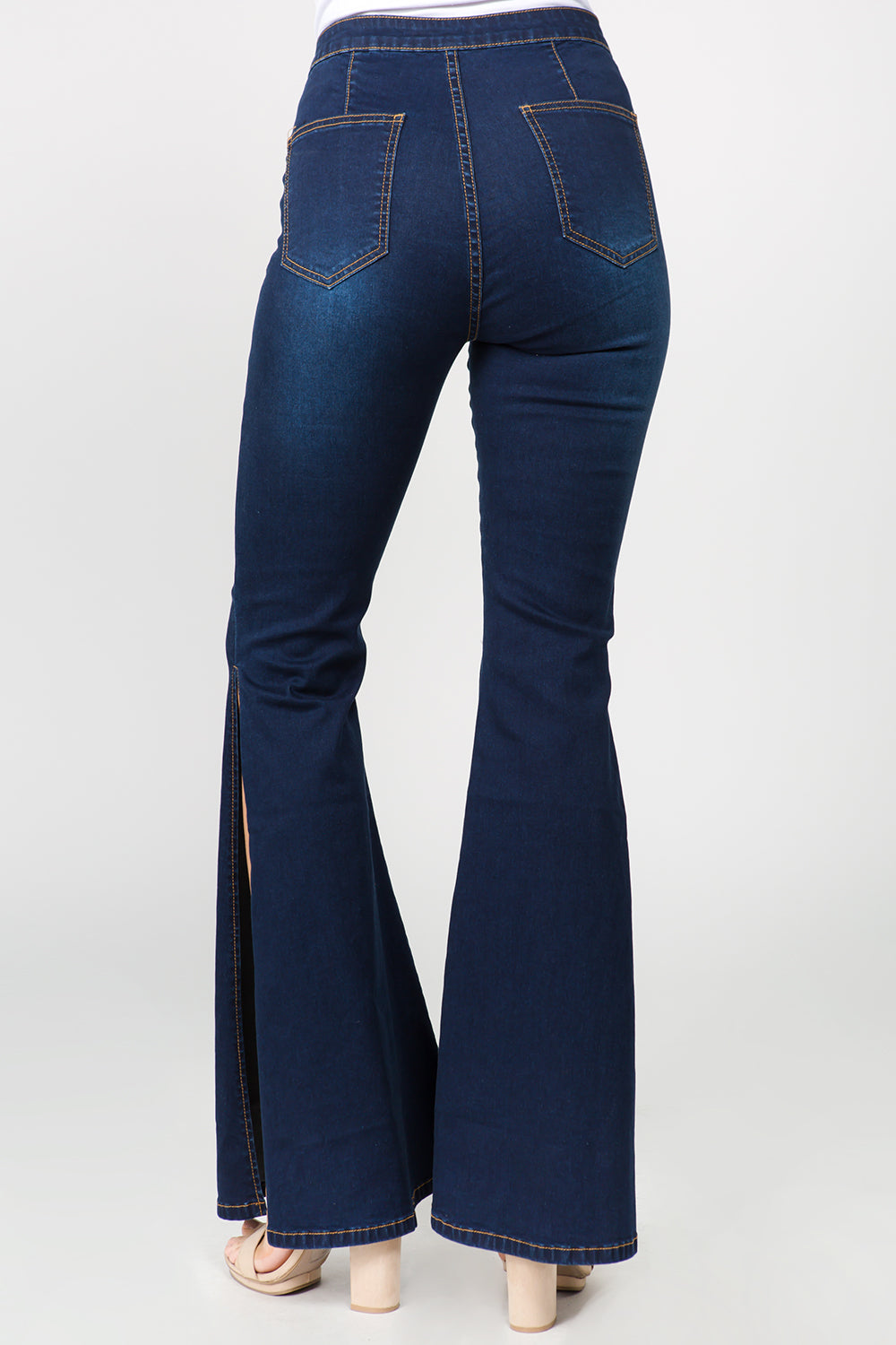 Blue Zone Planet | American Bazi Side Slit Flare Jeans-TOPS / DRESSES-[Adult]-[Female]-2022 Online Blue Zone Planet