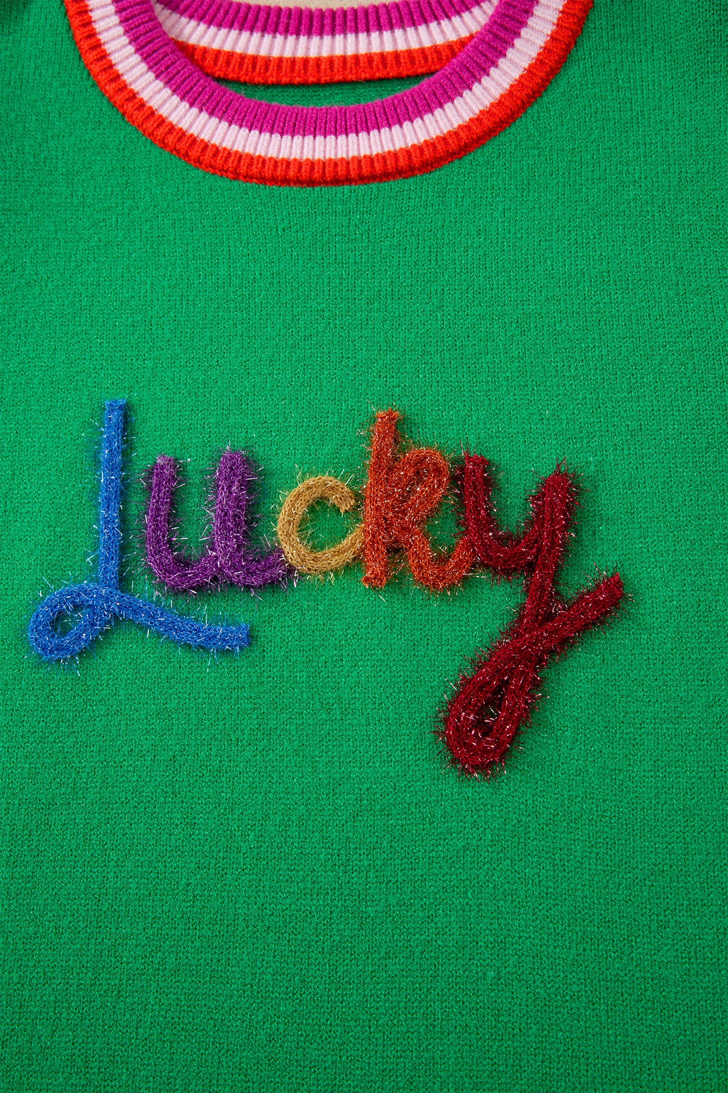 Bright Green Shiny Lucky Striped Flutter Sleeve Round Neck Sweater-TOPS / DRESSES-[Adult]-[Female]-2022 Online Blue Zone Planet