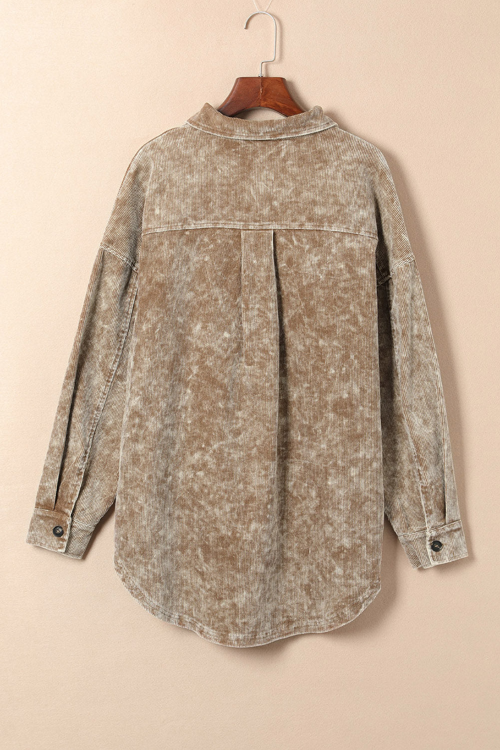 Khaki Vintage Distressed Mineral Wash Oversized Shacket-Sale (50% OFF)/30% OFF-[Adult]-[Female]-2022 Online Blue Zone Planet