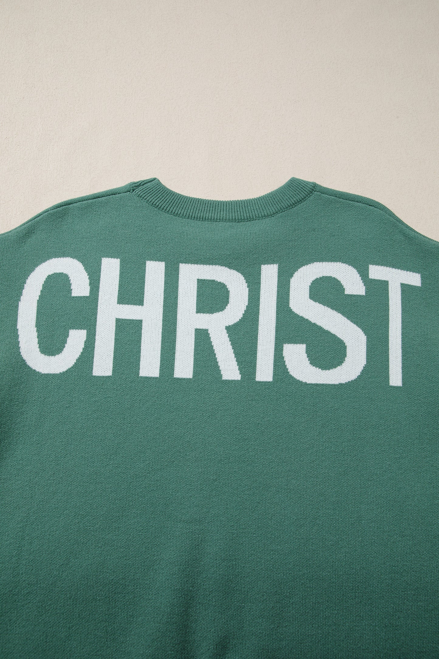 Blackish Green HO HO HO MERRY CHRISTMAS Drop Shoulder Loose Sweater-TOPS / DRESSES-[Adult]-[Female]-2022 Online Blue Zone Planet