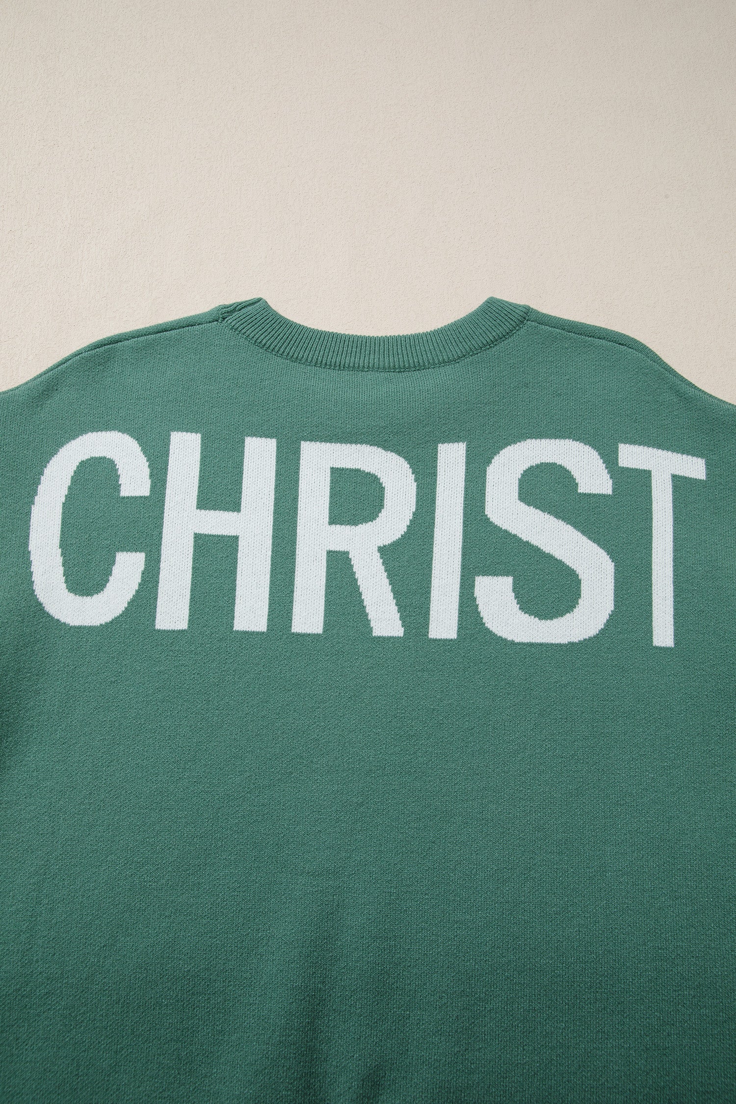 Blackish Green HO HO HO MERRY CHRISTMAS Drop Shoulder Loose Sweater-TOPS / DRESSES-[Adult]-[Female]-2022 Online Blue Zone Planet