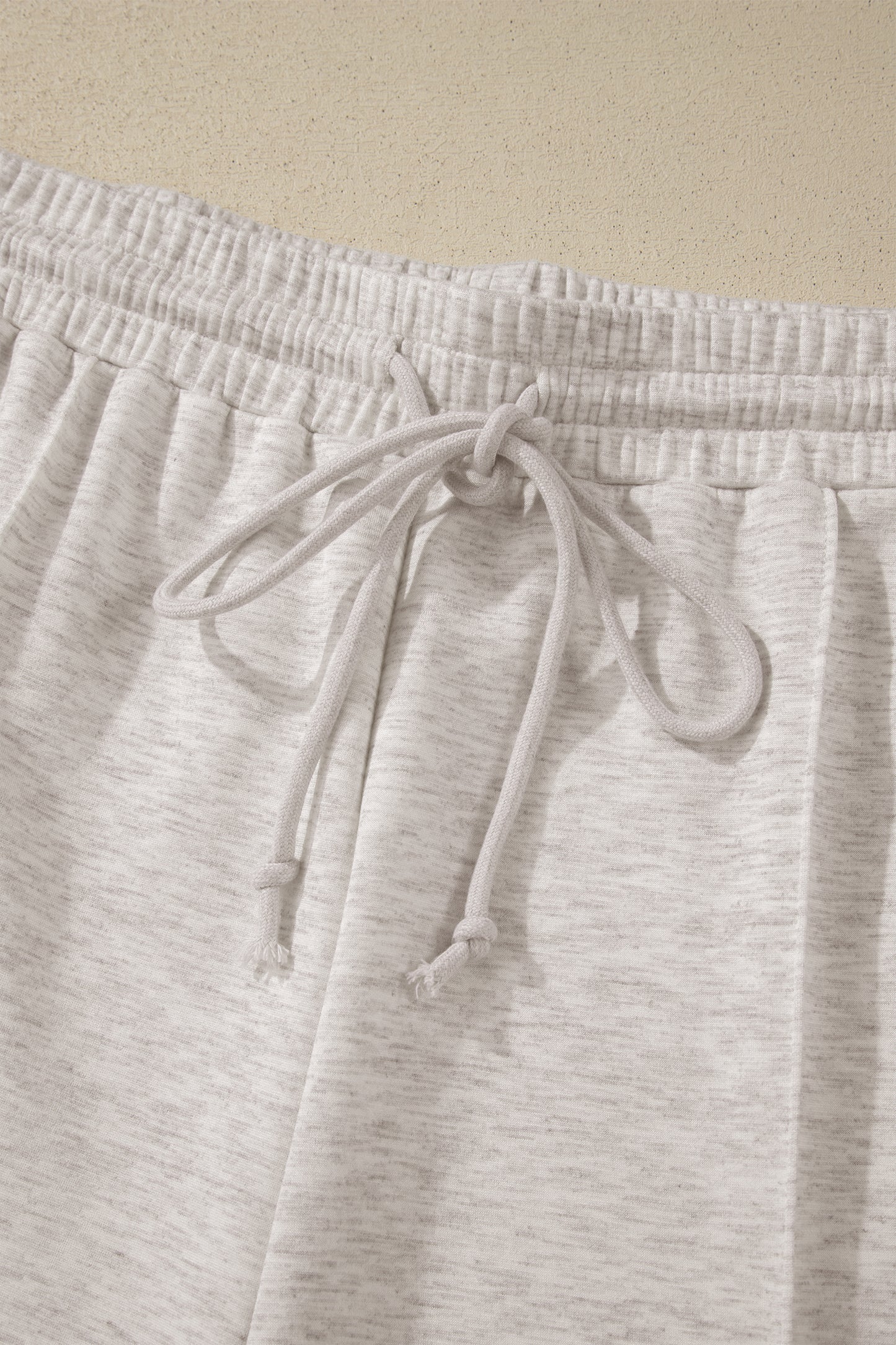 Light Grey Plus Size V Neck Polo Tee Drawstring Loose Pants 2pcs Set-Plus Size/Plus Size Loungewear-[Adult]-[Female]-2022 Online Blue Zone Planet