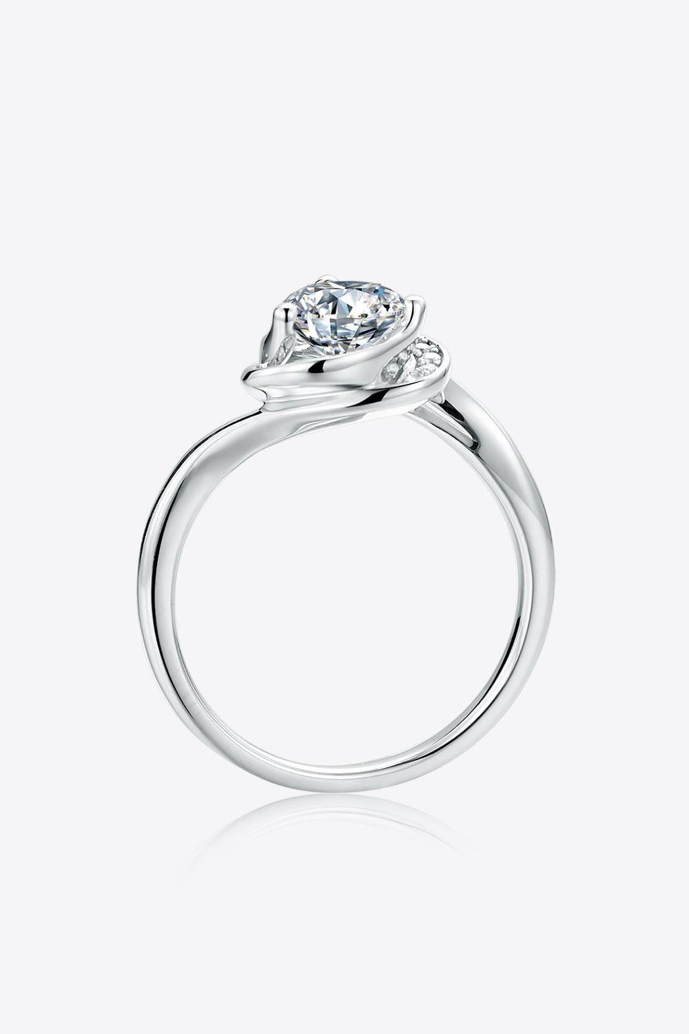 1 Carat Moissanite 925 Sterling Silver Heart Ring BLUE ZONE PLANET