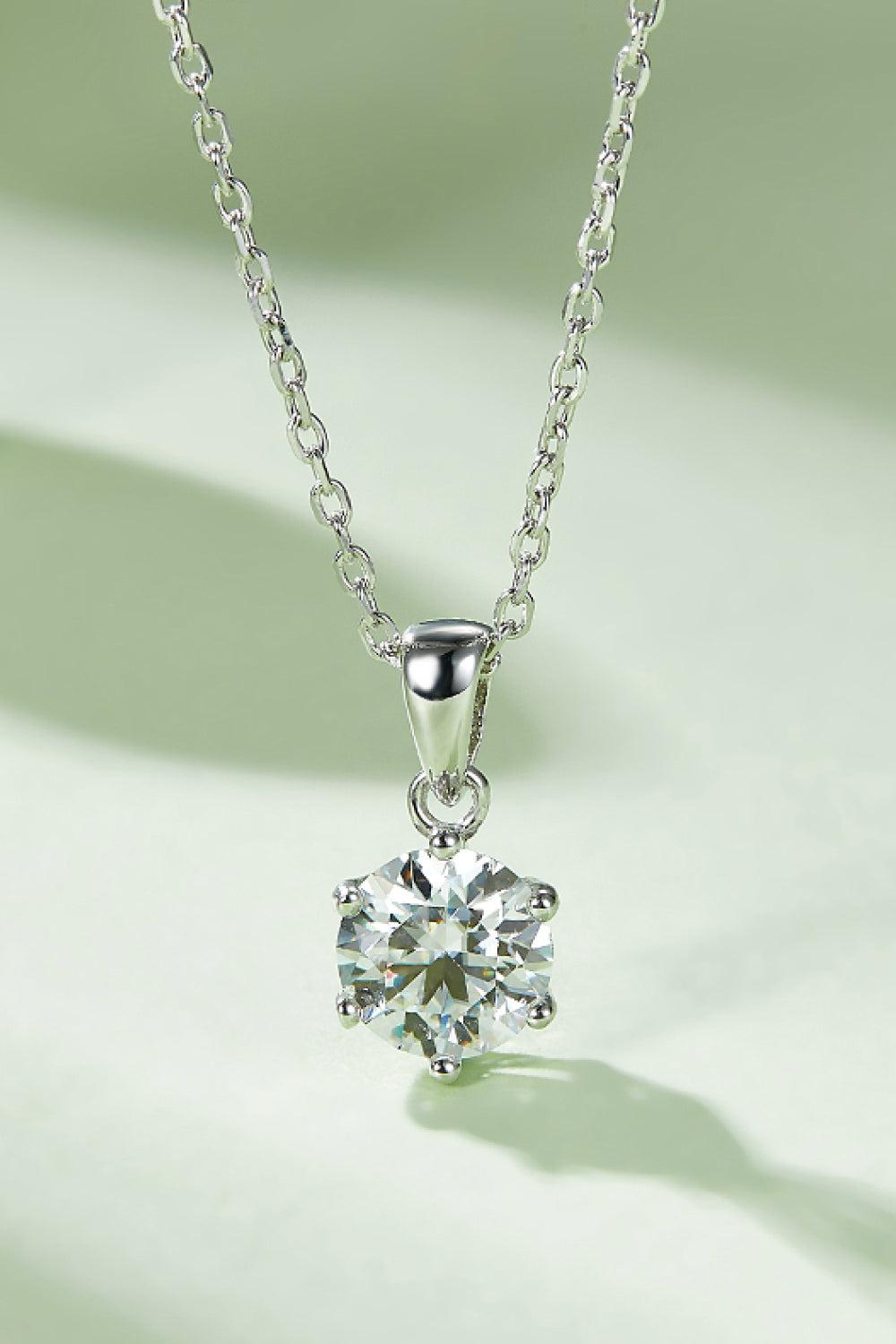 1 Carat Moissanite 925 Sterling Silver Necklace BLUE ZONE PLANET