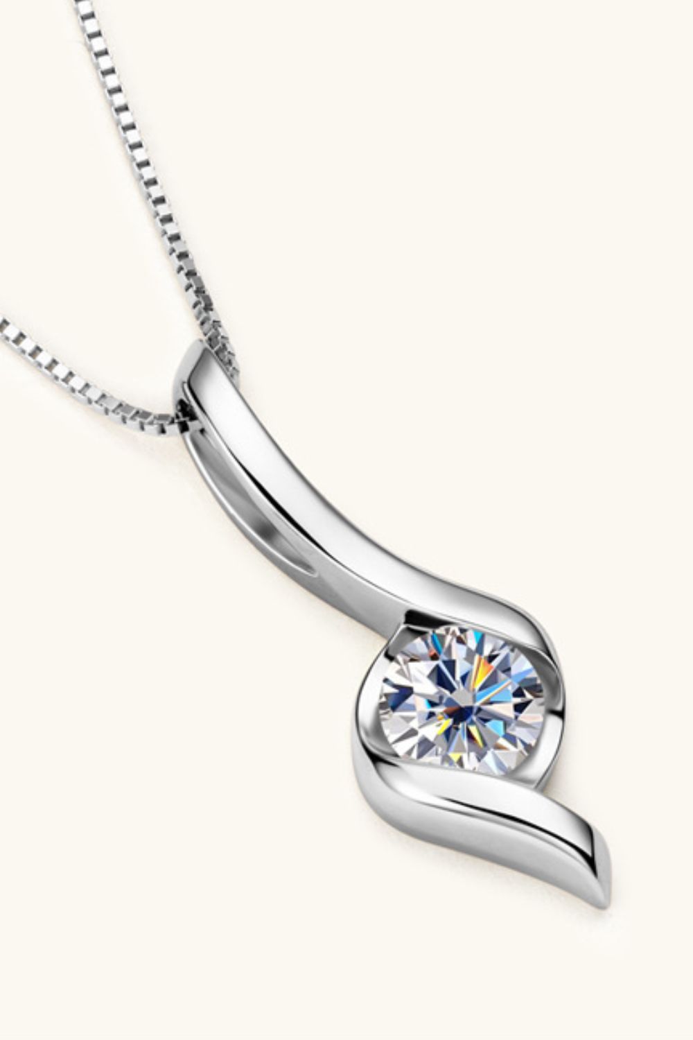 1 Carat Moissanite 925 Sterling Silver Necklace BLUE ZONE PLANET