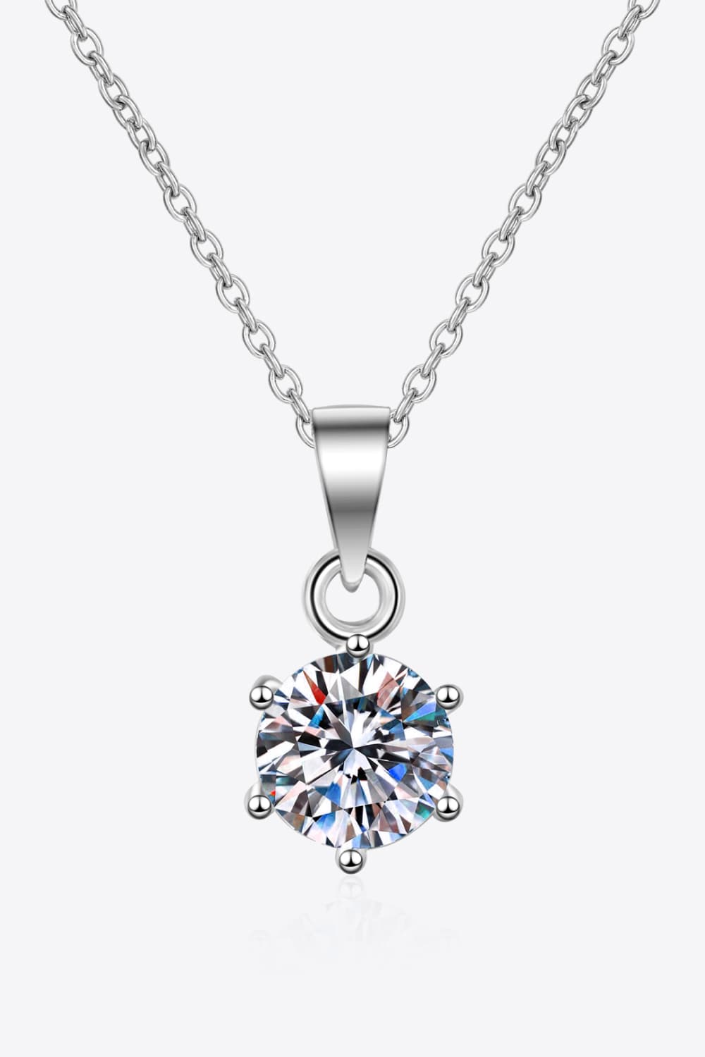 1 Carat Moissanite 925 Sterling Silver Necklace BLUE ZONE PLANET