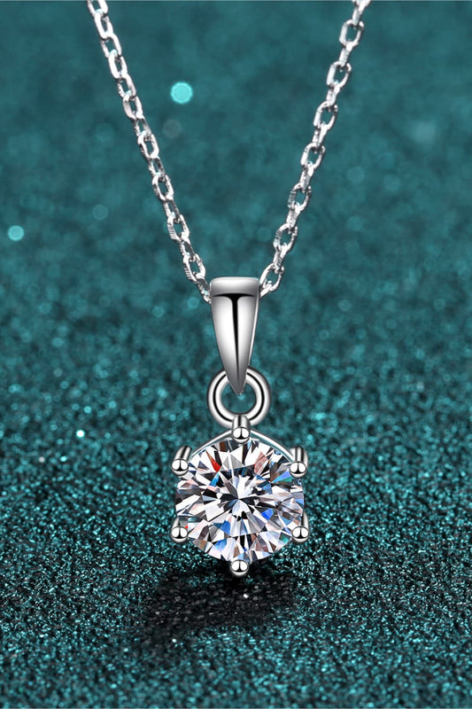 1 Carat Moissanite 925 Sterling Silver Necklace BLUE ZONE PLANET
