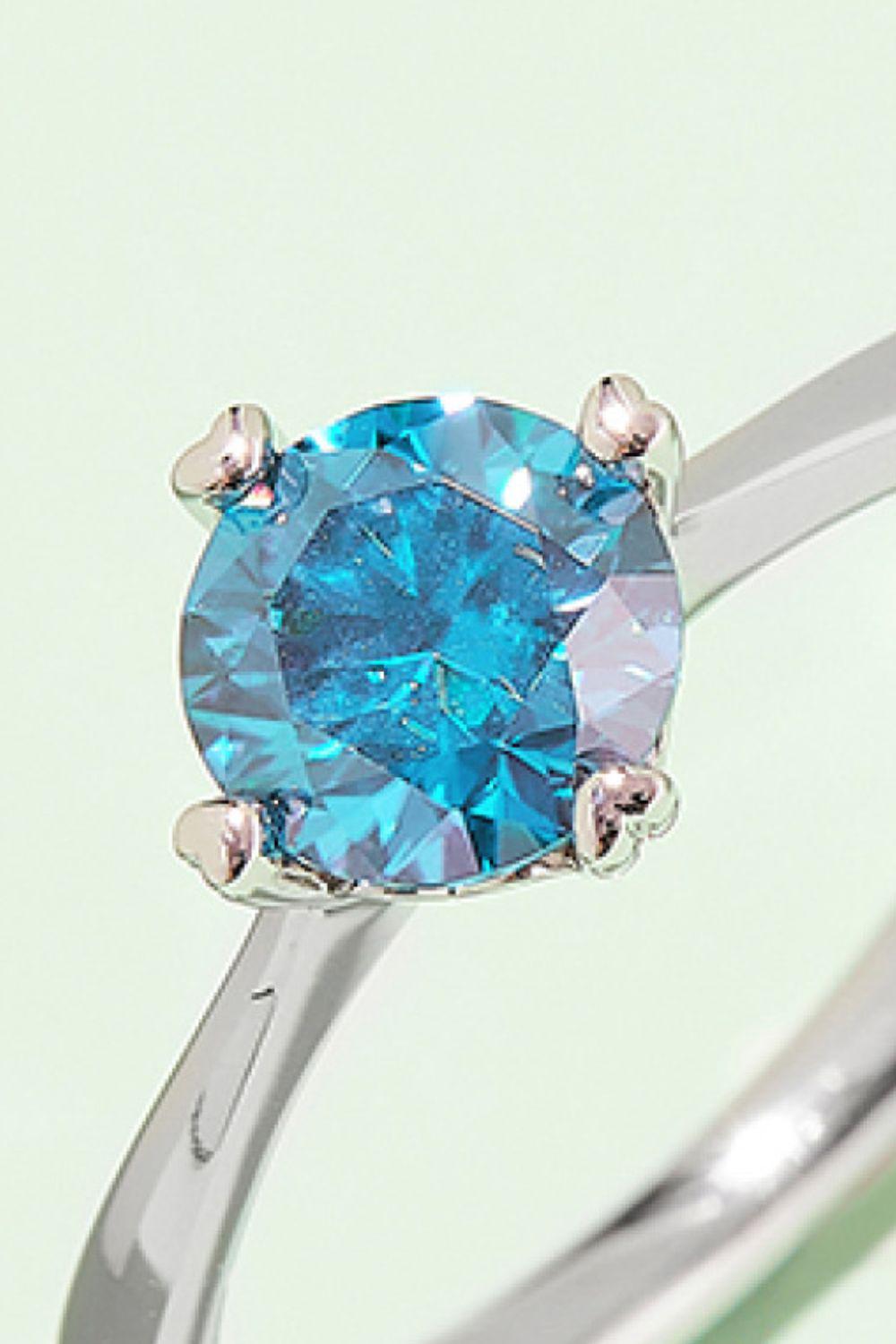 1 Carat Moissanite 925 Sterling Silver Solitaire Ring BLUE ZONE PLANET