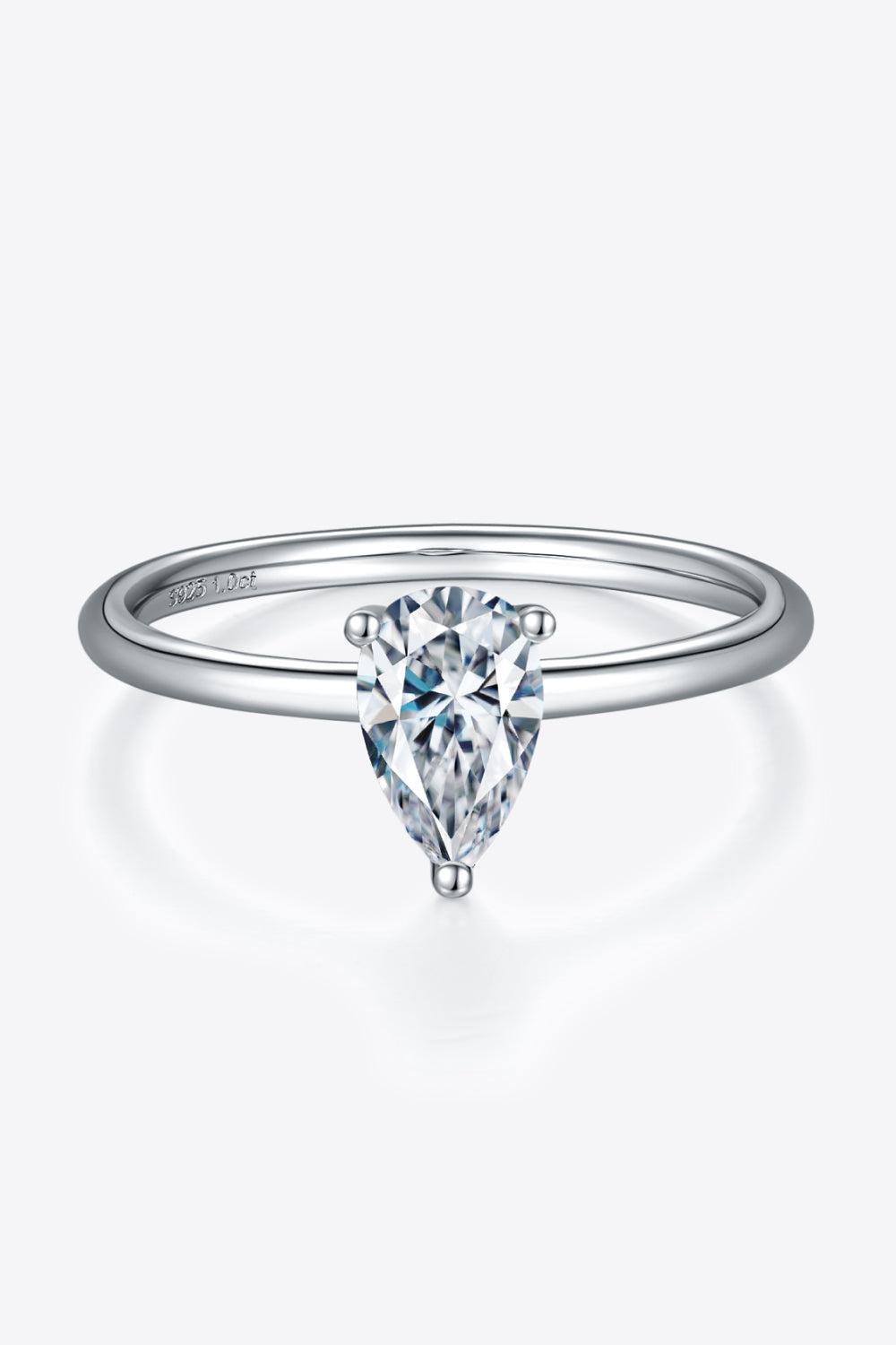 1 Carat Moissanite 925 Sterling Silver Solitaire Ring BLUE ZONE PLANET