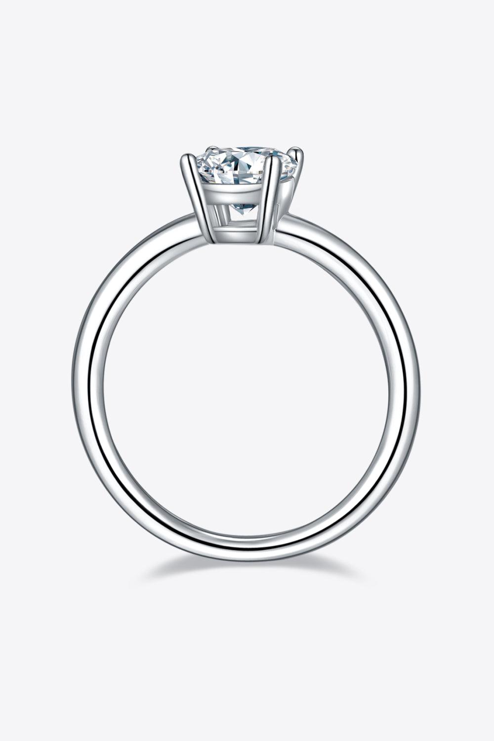 1 Carat Moissanite 925 Sterling Silver Solitaire Ring BLUE ZONE PLANET