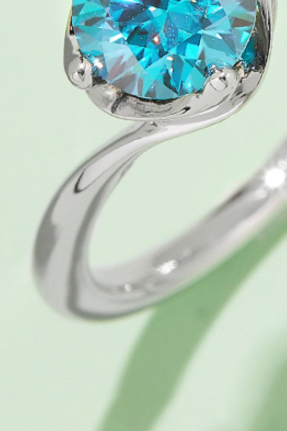 1 Carat Moissanite 925 Sterling Silver Solitaire Ring BLUE ZONE PLANET