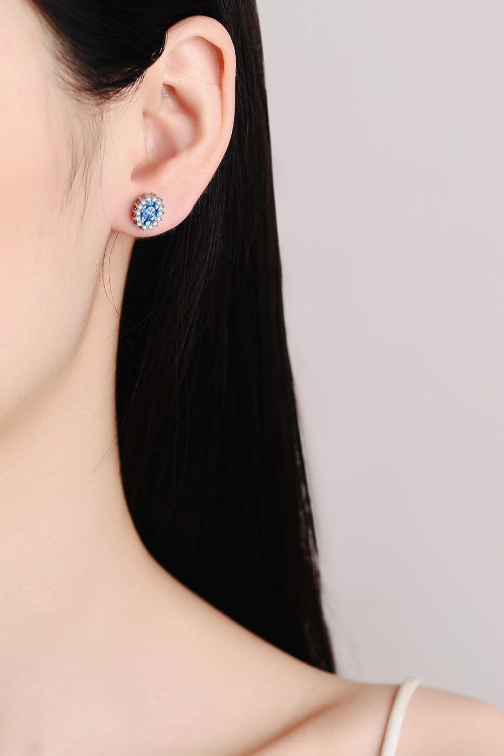 1 Carat Moissanite 925 Sterling Silver Stud Earrings BLUE ZONE PLANET