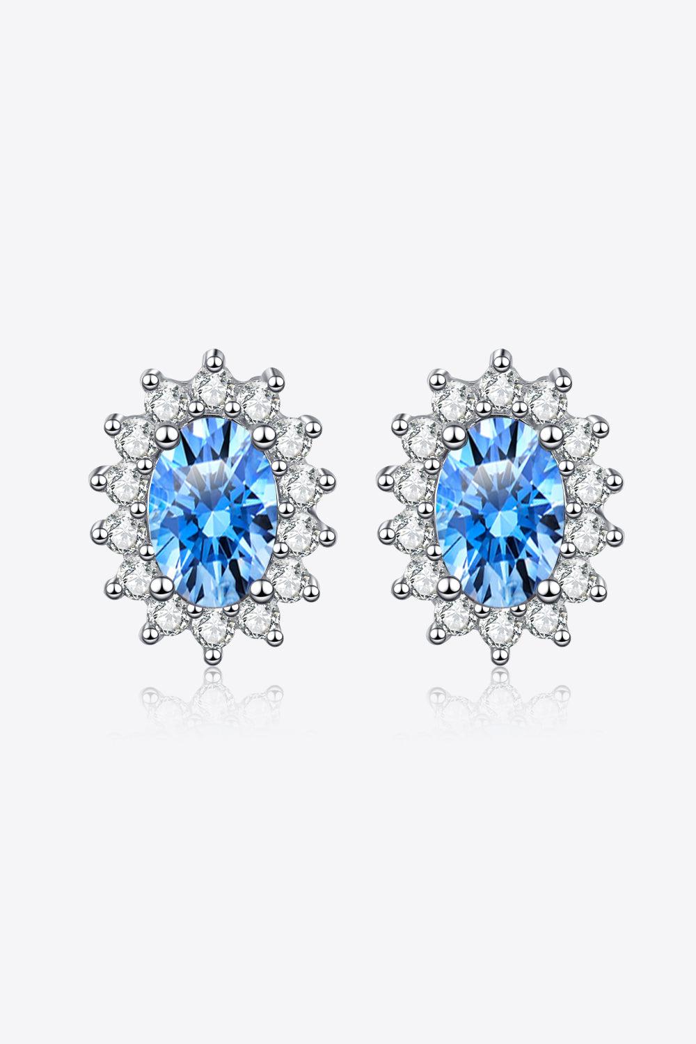 1 Carat Moissanite 925 Sterling Silver Stud Earrings BLUE ZONE PLANET