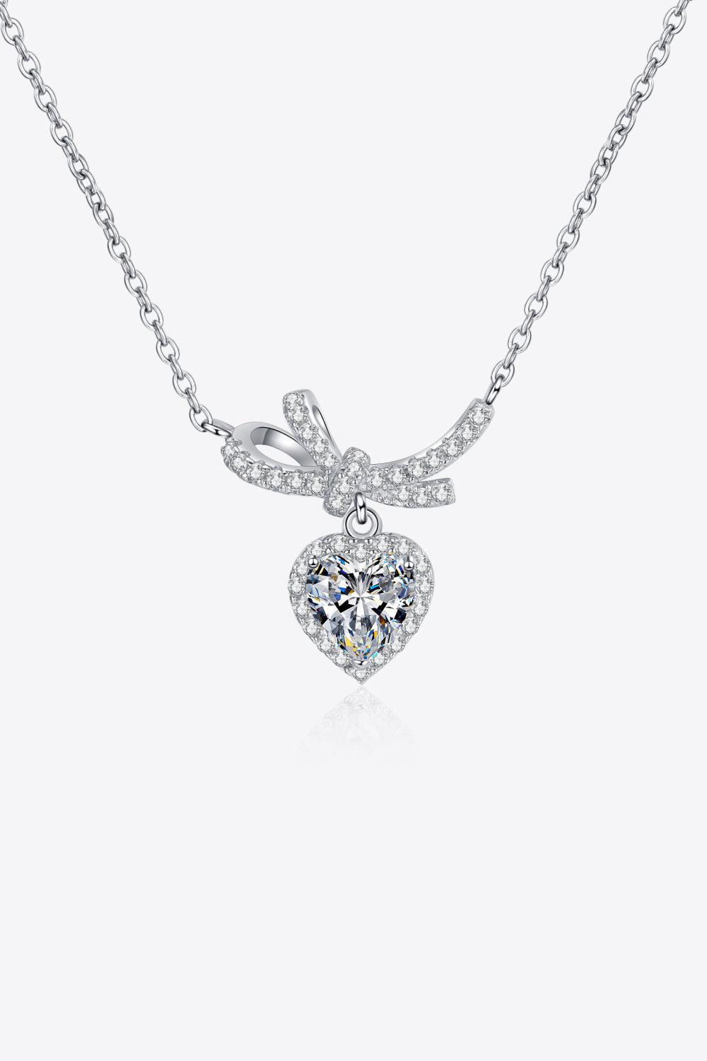 1 Carat Moissanite Heart Pendant Necklace BLUE ZONE PLANET