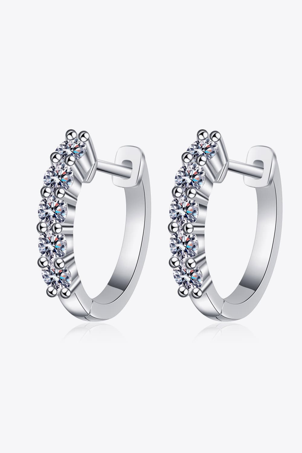 1 Carat Moissanite Hoop Earrings BLUE ZONE PLANET