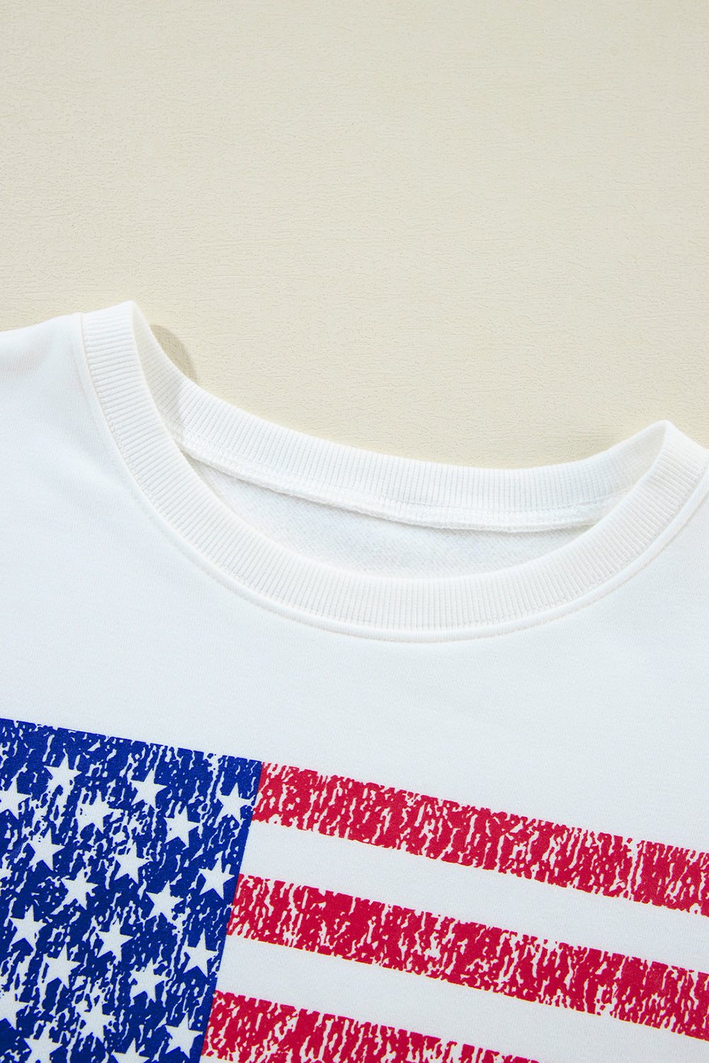 White American Flag Graphic Drop Shoulder Loose Sweatshirt-Tops/Sweatshirts & Hoodies-[Adult]-[Female]-2022 Online Blue Zone Planet