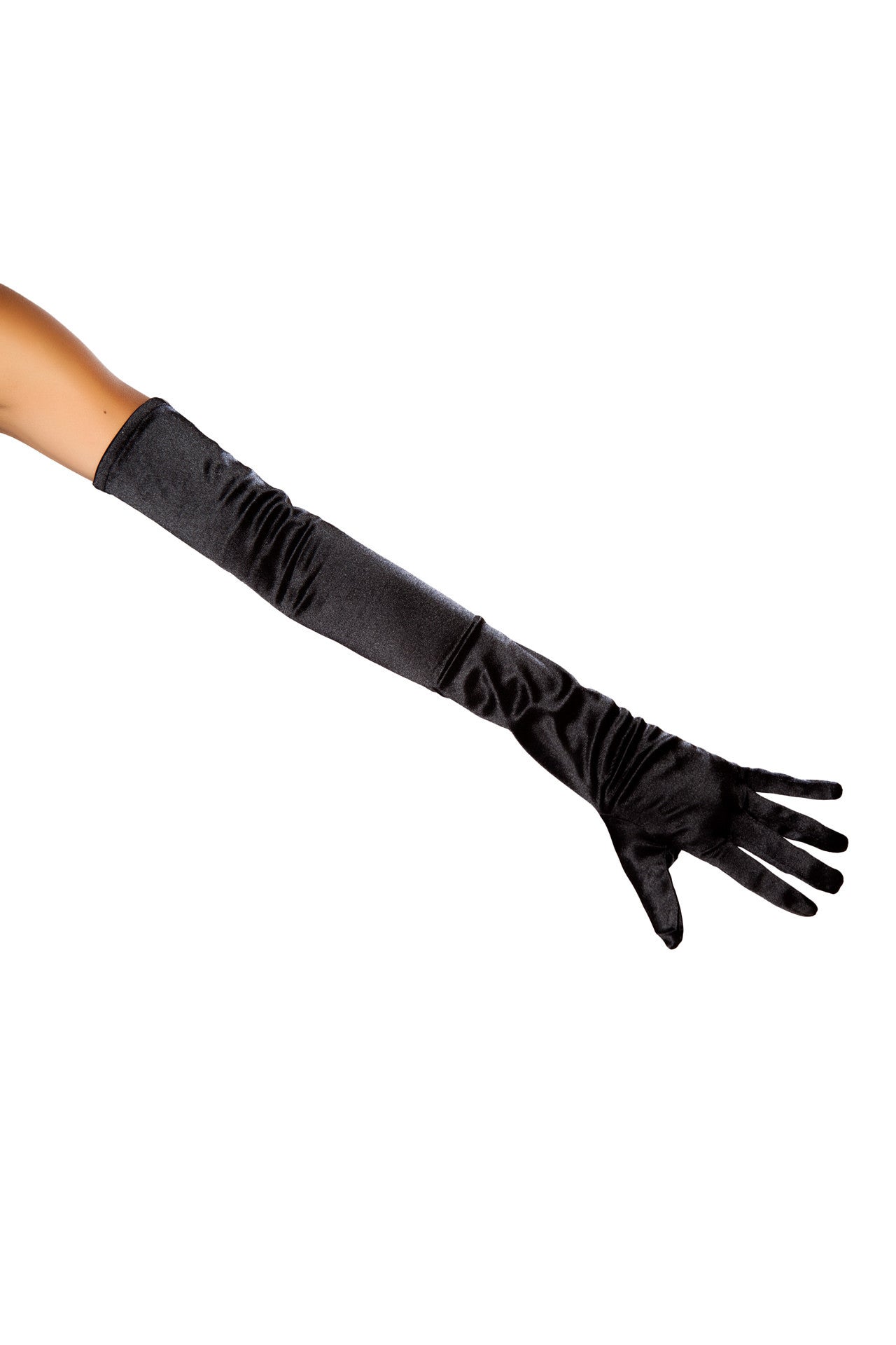 Stretch Satin Gloves Costume-TOPS / DRESSES-[Adult]-[Female]-Black-O/S-2022 Online Blue Zone Planet