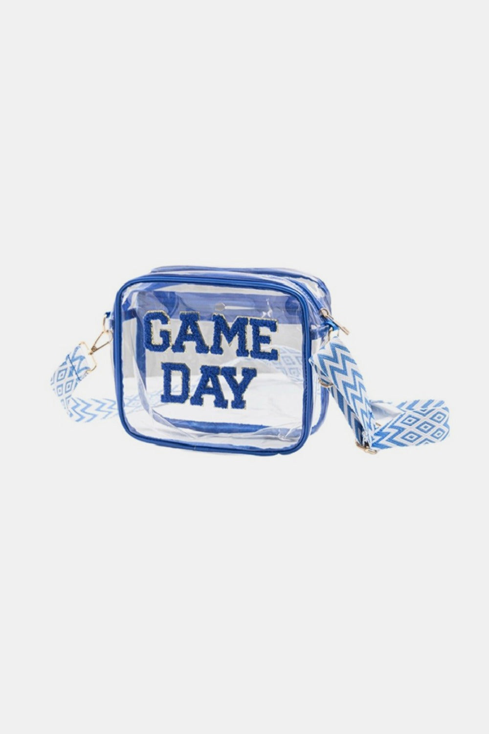 Blue Zone Planet | Zenana GAME DAY Stadium Approved Transparent Crossbody Bag-Handbags-[Adult]-[Female]-Blue-One Size-2022 Online Blue Zone Planet