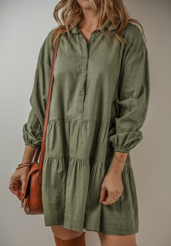 Balloon sleeve shirt dress best sale