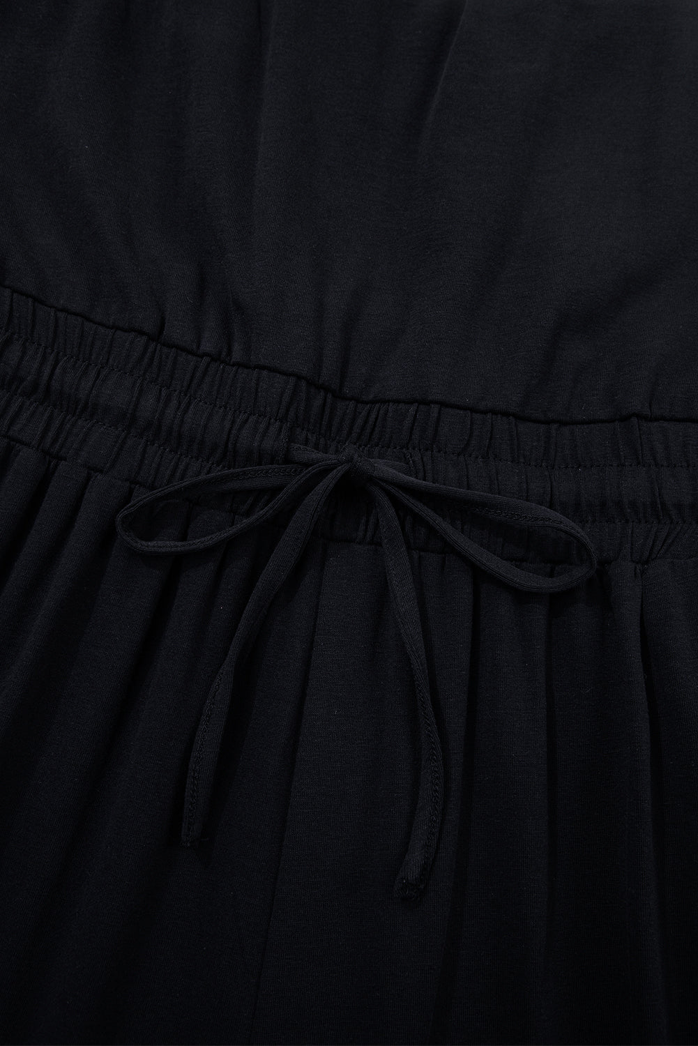 Black Drawstring Wide Leg Cargo Pockets Sleeveless Jumpsuit-Bottoms/Jumpsuits & Rompers-[Adult]-[Female]-2022 Online Blue Zone Planet