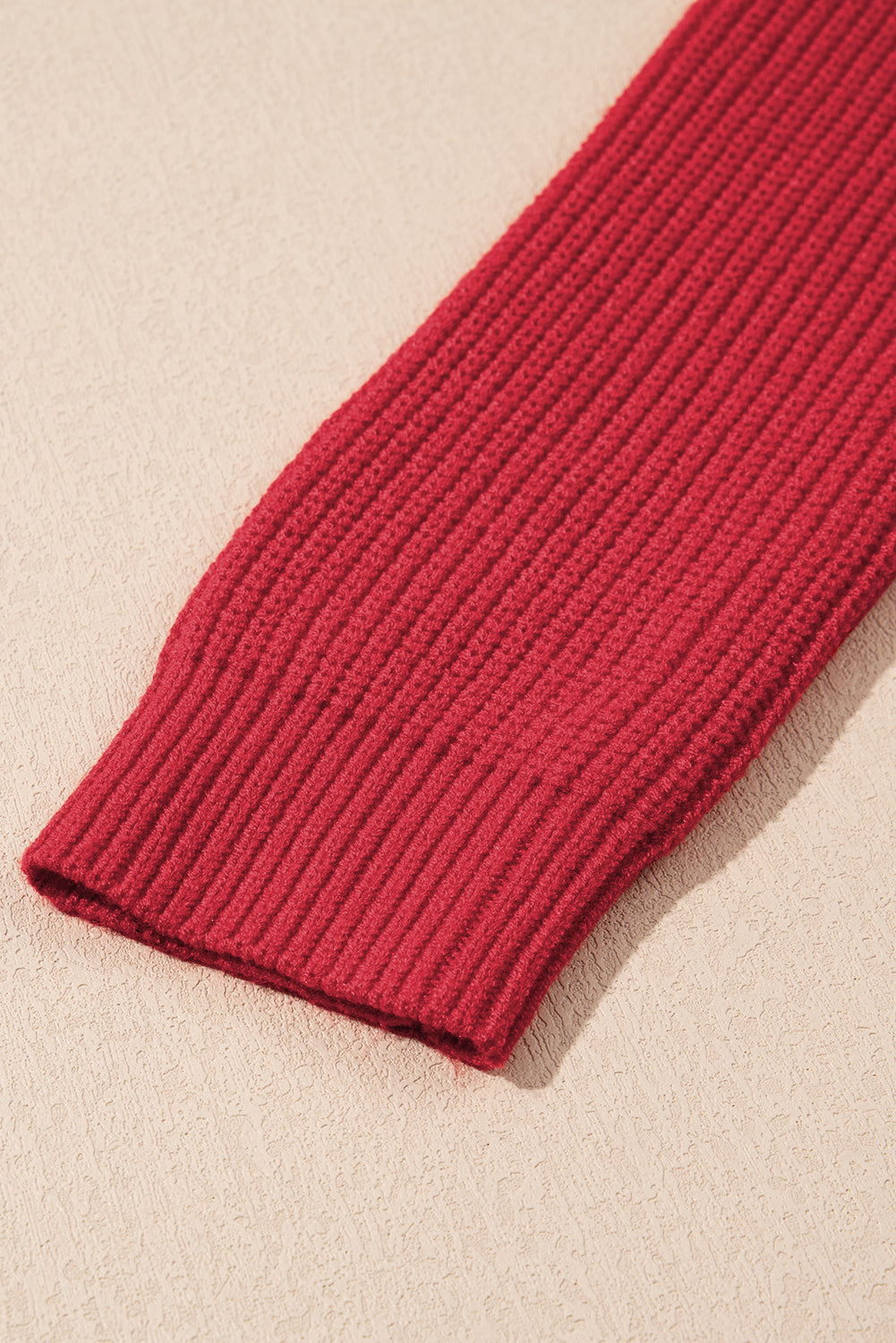 Fiery Red Ribbed Knit Bow Front Buttoned Cardigan-Sweaters & Cardigans/Cardigans-[Adult]-[Female]-2022 Online Blue Zone Planet
