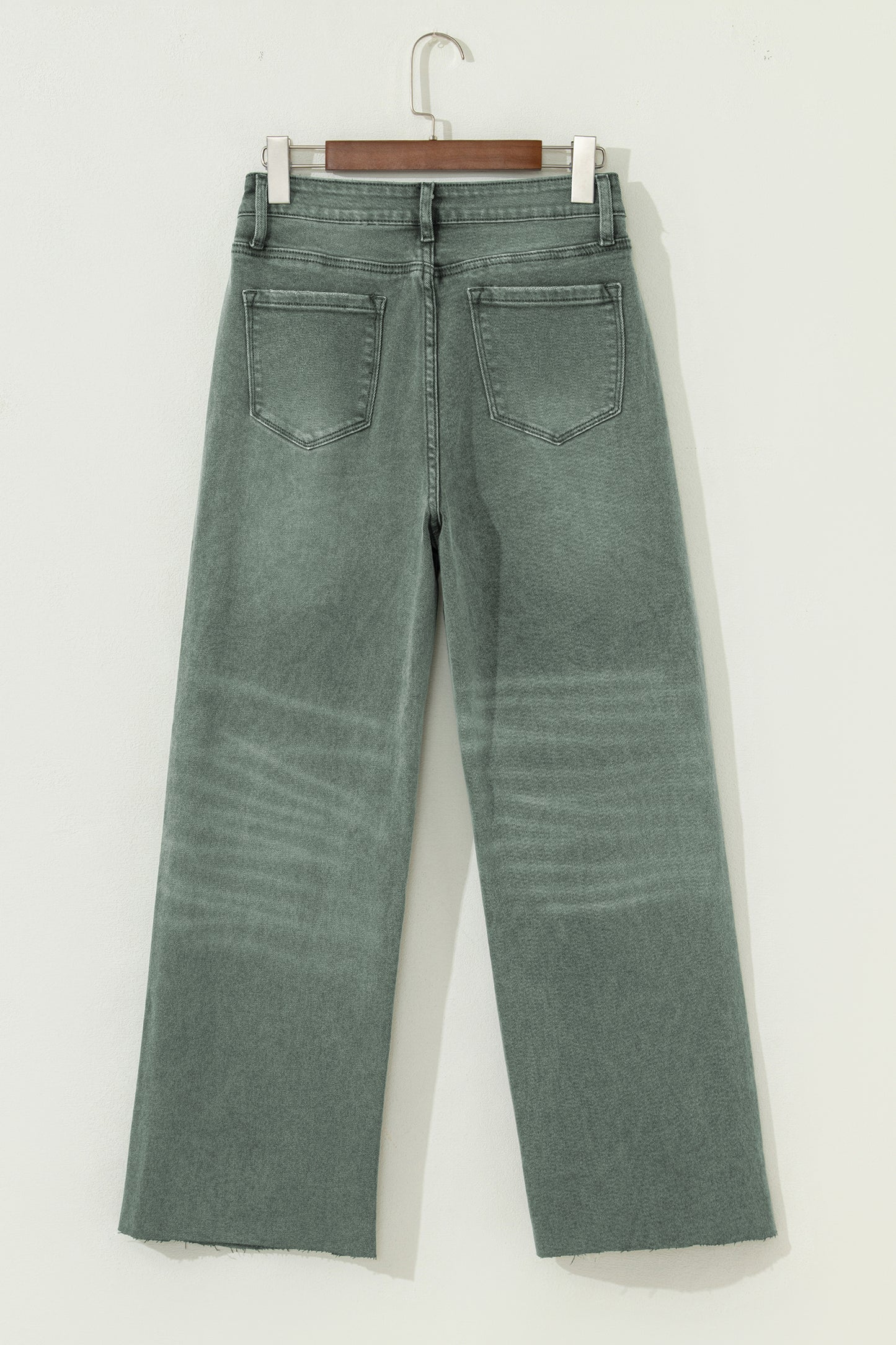 Four Leaf Clover Slight Distressed Raw Edge Wide Leg Jeans-Bottoms/Jeans-[Adult]-[Female]-2022 Online Blue Zone Planet