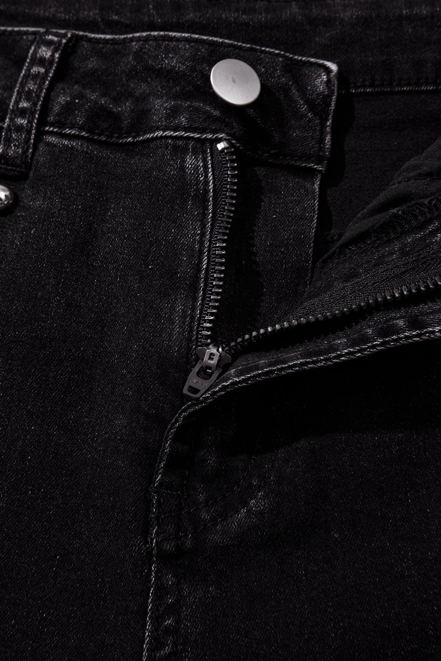 Black Studded Detail Straight Leg Casual Loose Jeans-Bottoms/Jeans-[Adult]-[Female]-2022 Online Blue Zone Planet