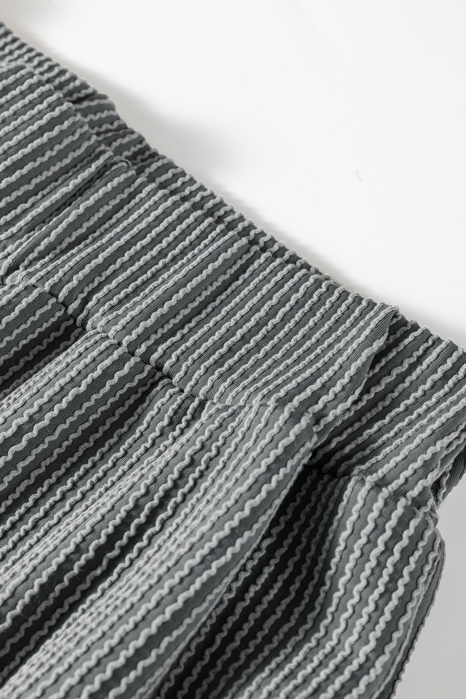 Dark Grey Twisted Ribbed High Neck Loose Tee Elastic High Waist Loose Pant Set-Two Piece Sets/Pant Sets-[Adult]-[Female]-2022 Online Blue Zone Planet