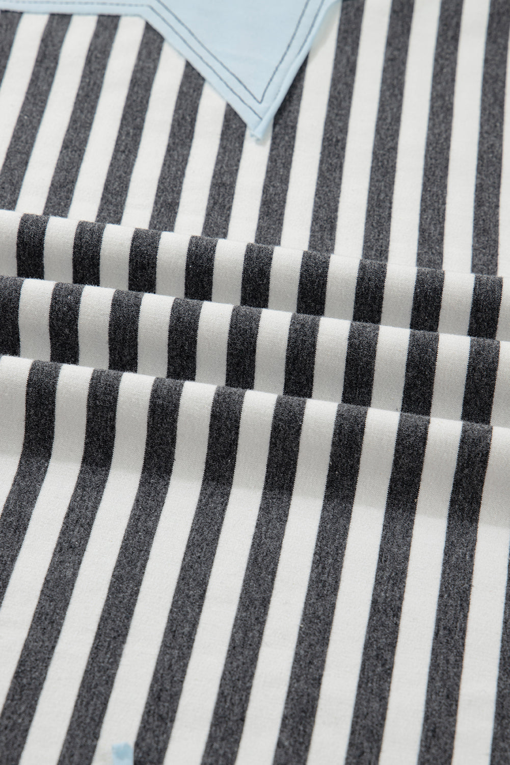 Gray Stripe Contrast Star Stitched Plus Size Long Sleeve Top-Plus Size/Plus Size Tops/Plus Size Long Sleeve Tops-[Adult]-[Female]-2022 Online Blue Zone Planet