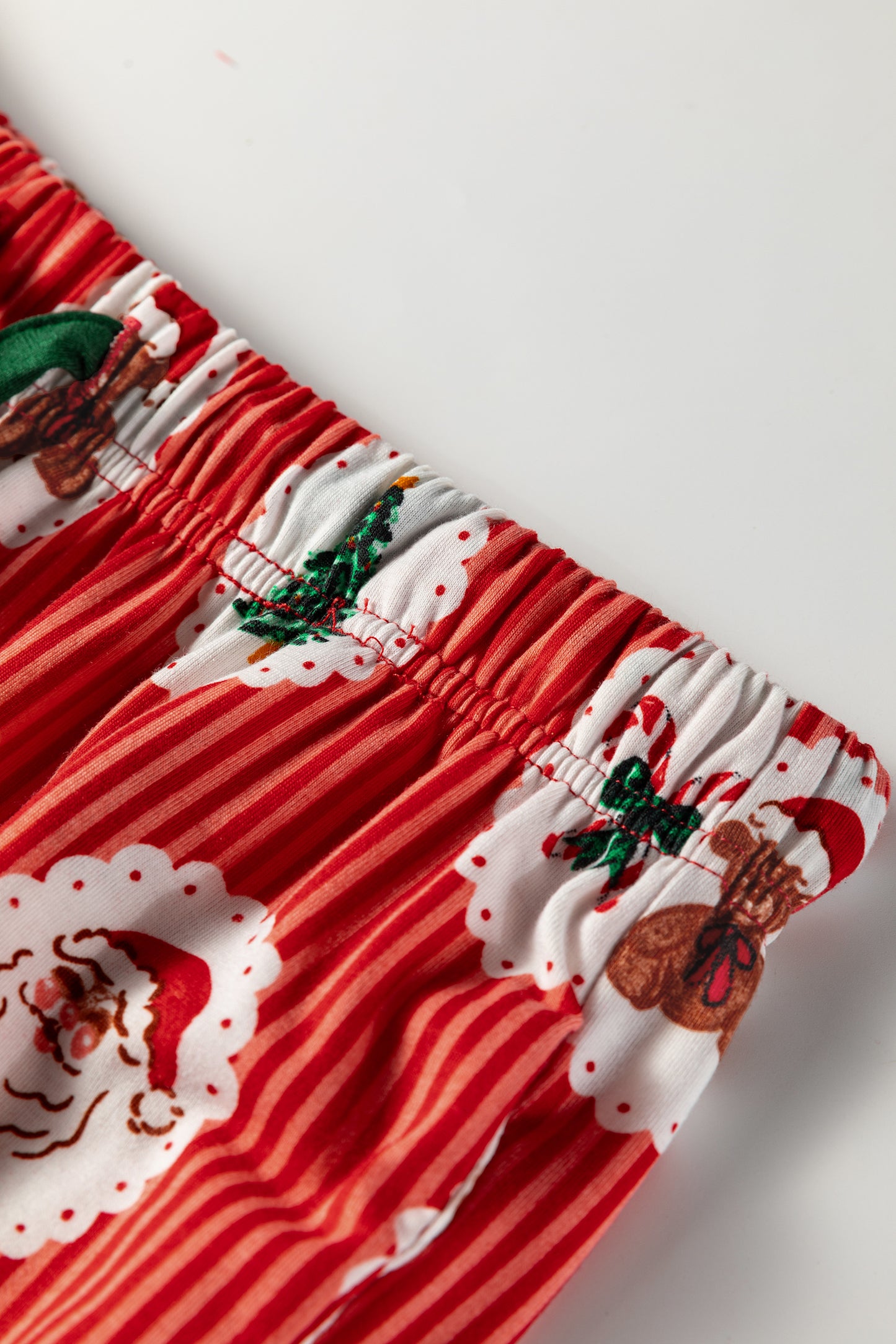 Red Stripe Christmas Fashion Print Henley V Neck Pullover and Jogger Pants 2 Piece Lounge Set-Loungewear & Sleepwear/Loungewear-[Adult]-[Female]-2022 Online Blue Zone Planet