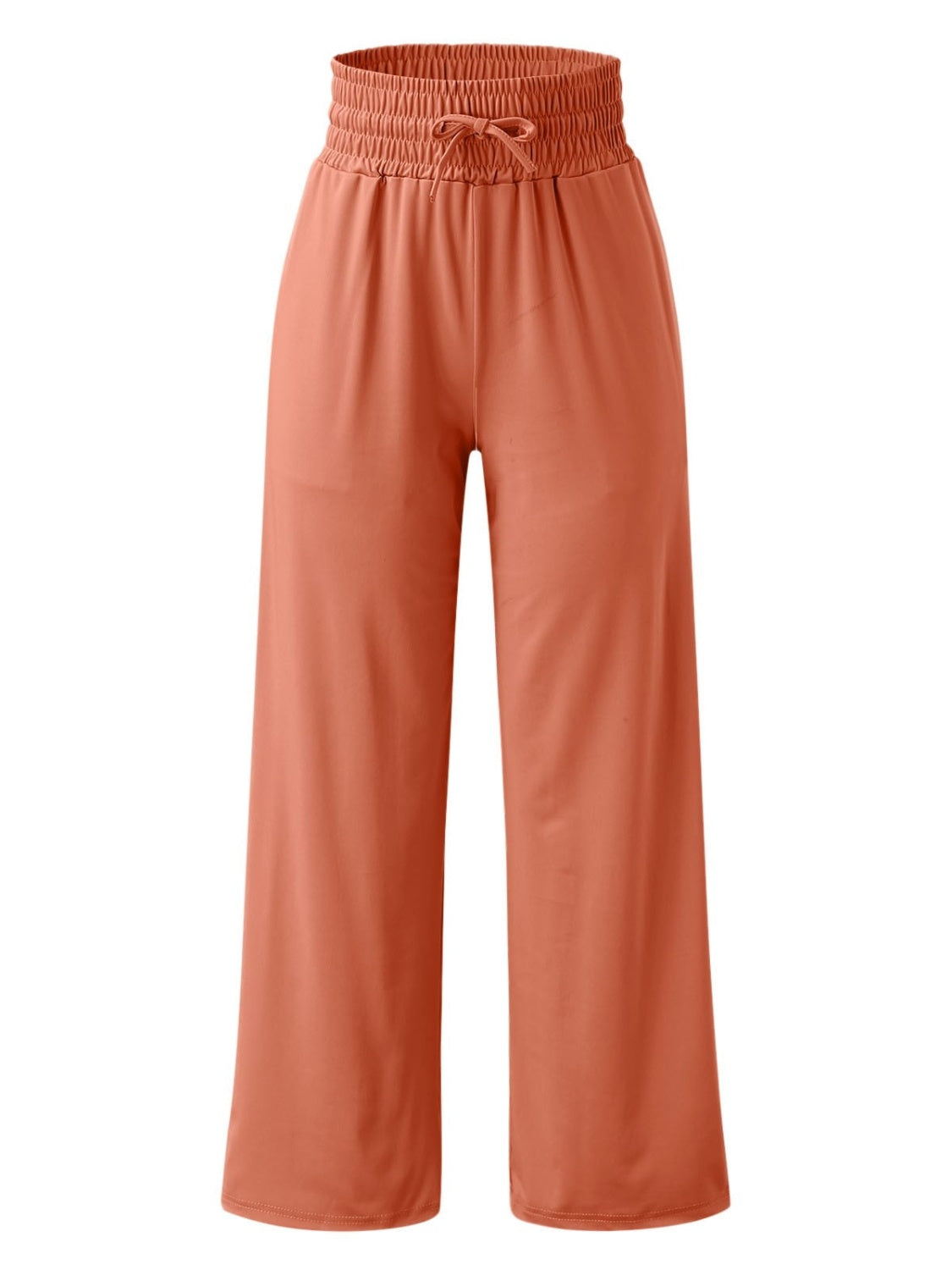 Full Size Drawstring High Waist Wide Leg Pants-BOTTOMS SIZES SMALL MEDIUM LARGE-[Adult]-[Female]-2022 Online Blue Zone Planet