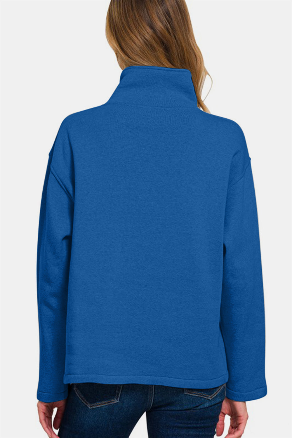 Zenana Turtleneck Half Snap Fleece Sweatshirt-TOPS / DRESSES-[Adult]-[Female]-2022 Online Blue Zone Planet