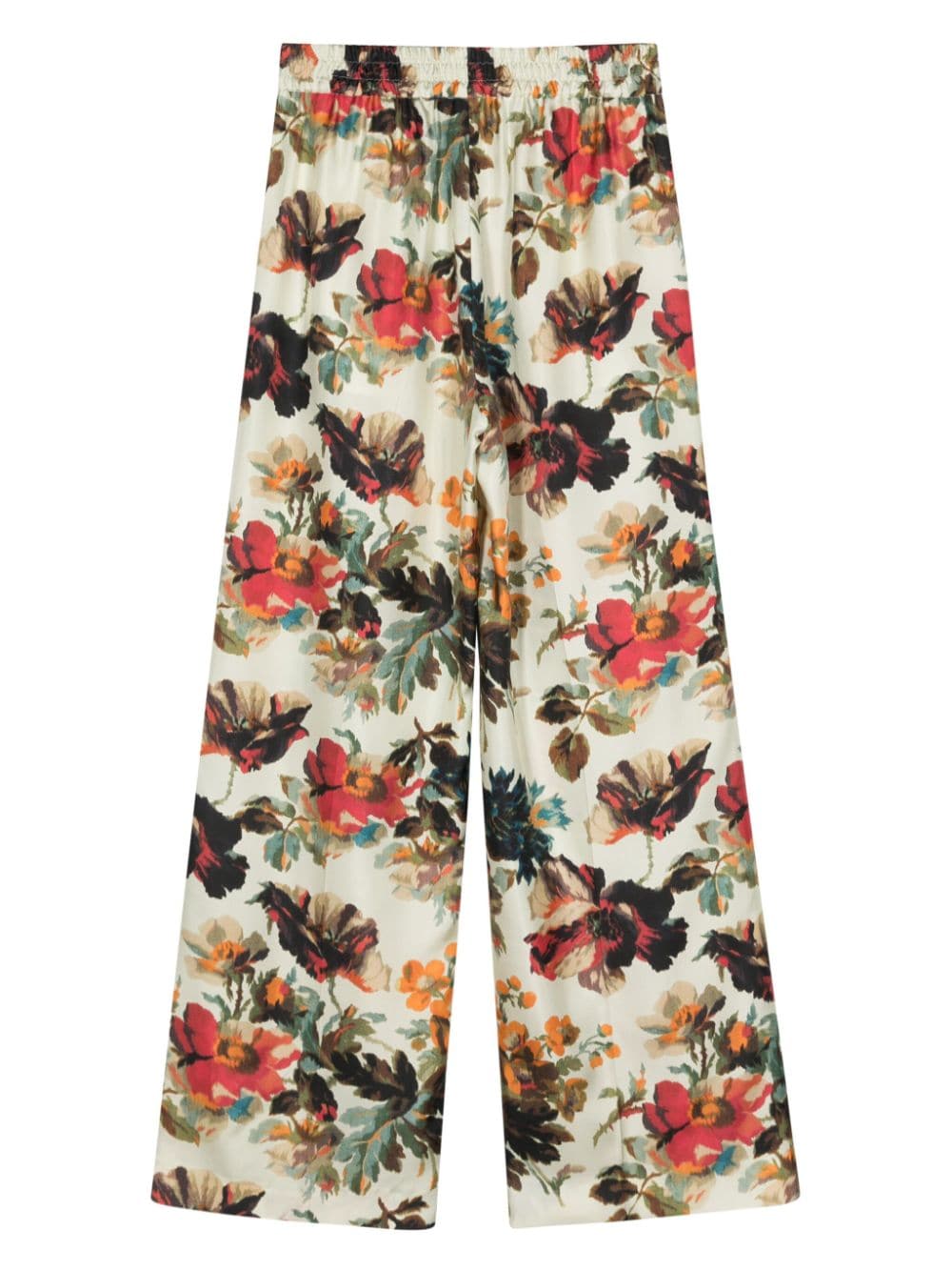 Alberto Biani Printed silk wide-leg trousers-Trousers-[Adult]-[Female]-2022 Online Blue Zone Planet