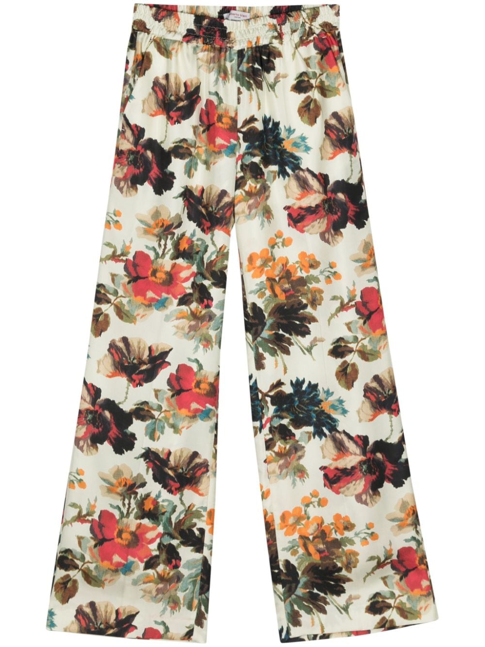 Alberto Biani Printed silk wide-leg trousers-Trousers-[Adult]-[Female]-2022 Online Blue Zone Planet