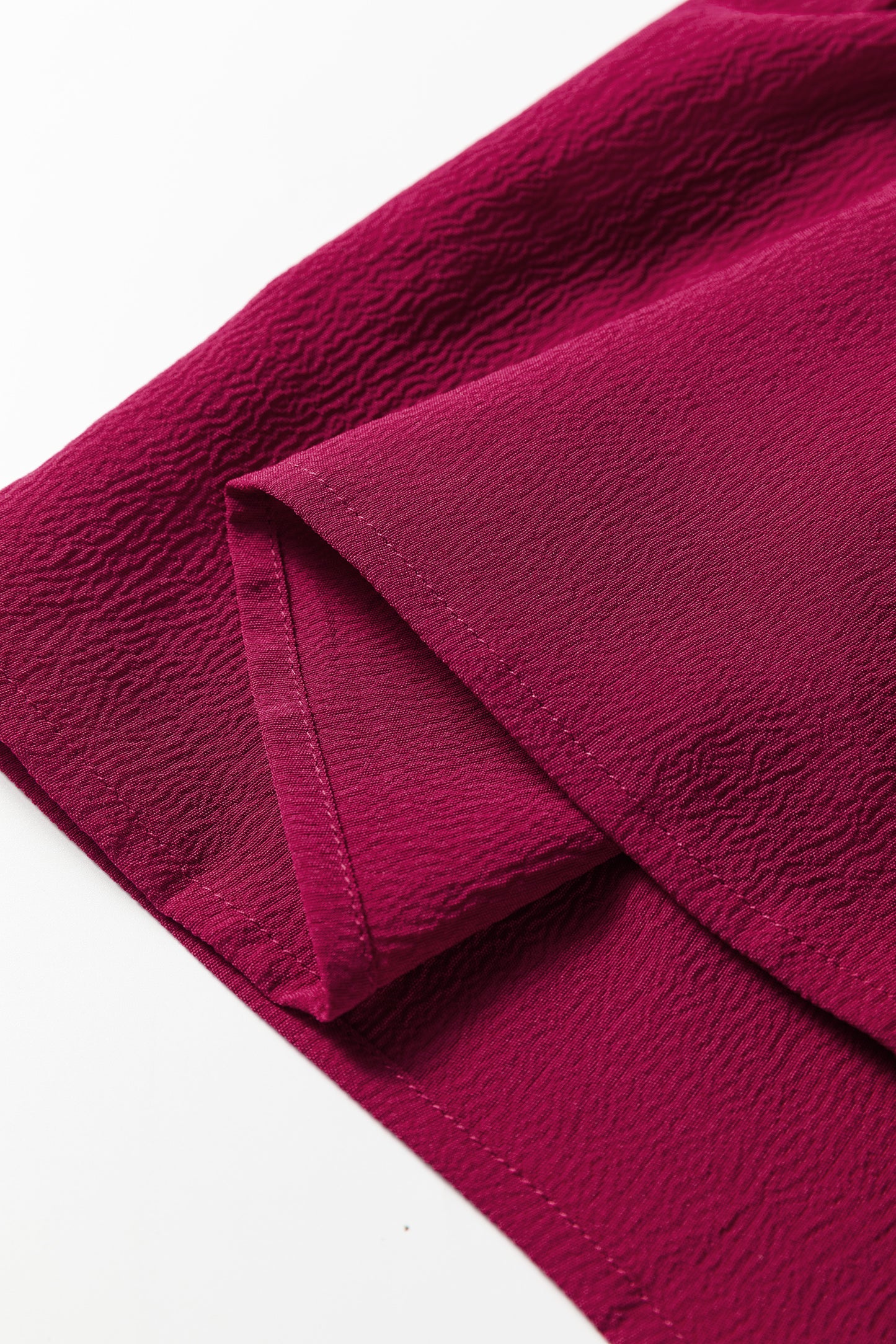 Burgundy Solid Long Sleeve Button V Neck Tiered Maxi Dress-TOPS / DRESSES-[Adult]-[Female]-2022 Online Blue Zone Planet