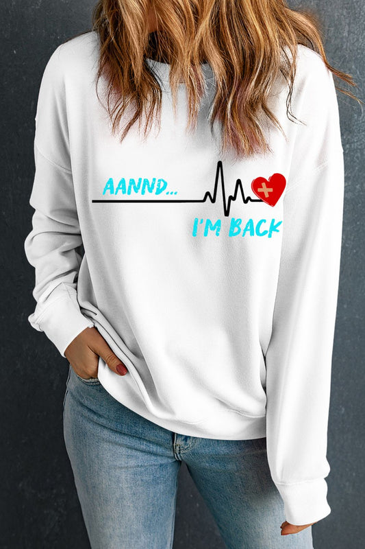 Graphic Round Neck Long Sleeve Sweatshirt-TOPS / DRESSES-[Adult]-[Female]-White-S-2022 Online Blue Zone Planet